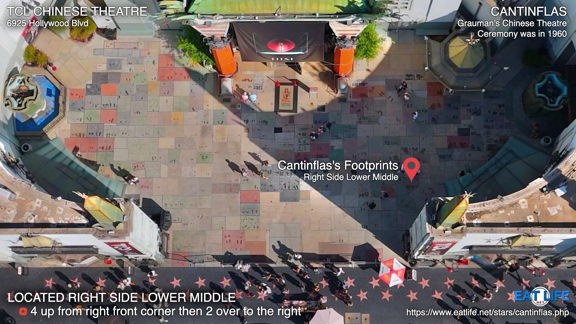 TCL Chinese Theatre Map Cantinflas's Footprints Located Right Side Lower Middle