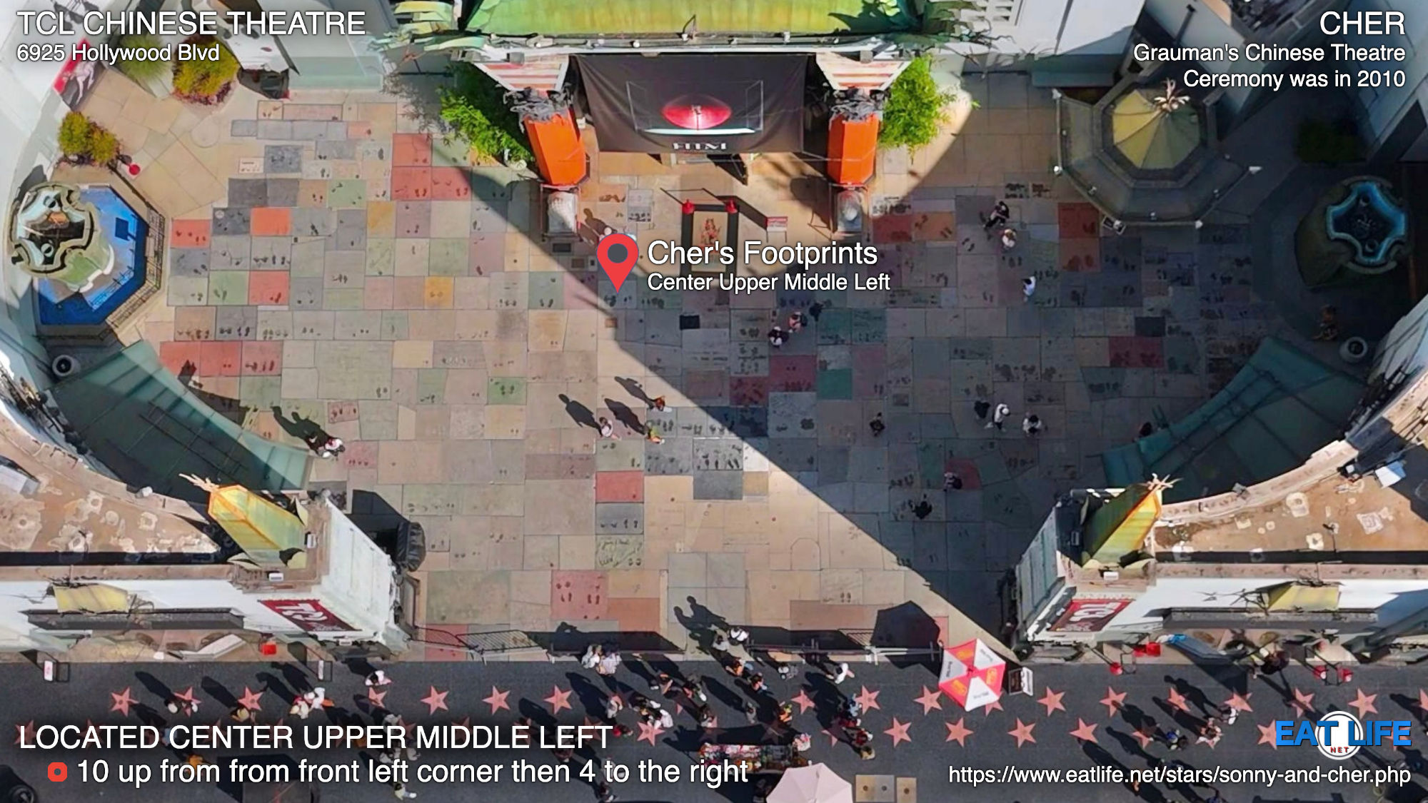 TCL Chinese Theatre Cher's Footprints Located Center Upper Middle Left