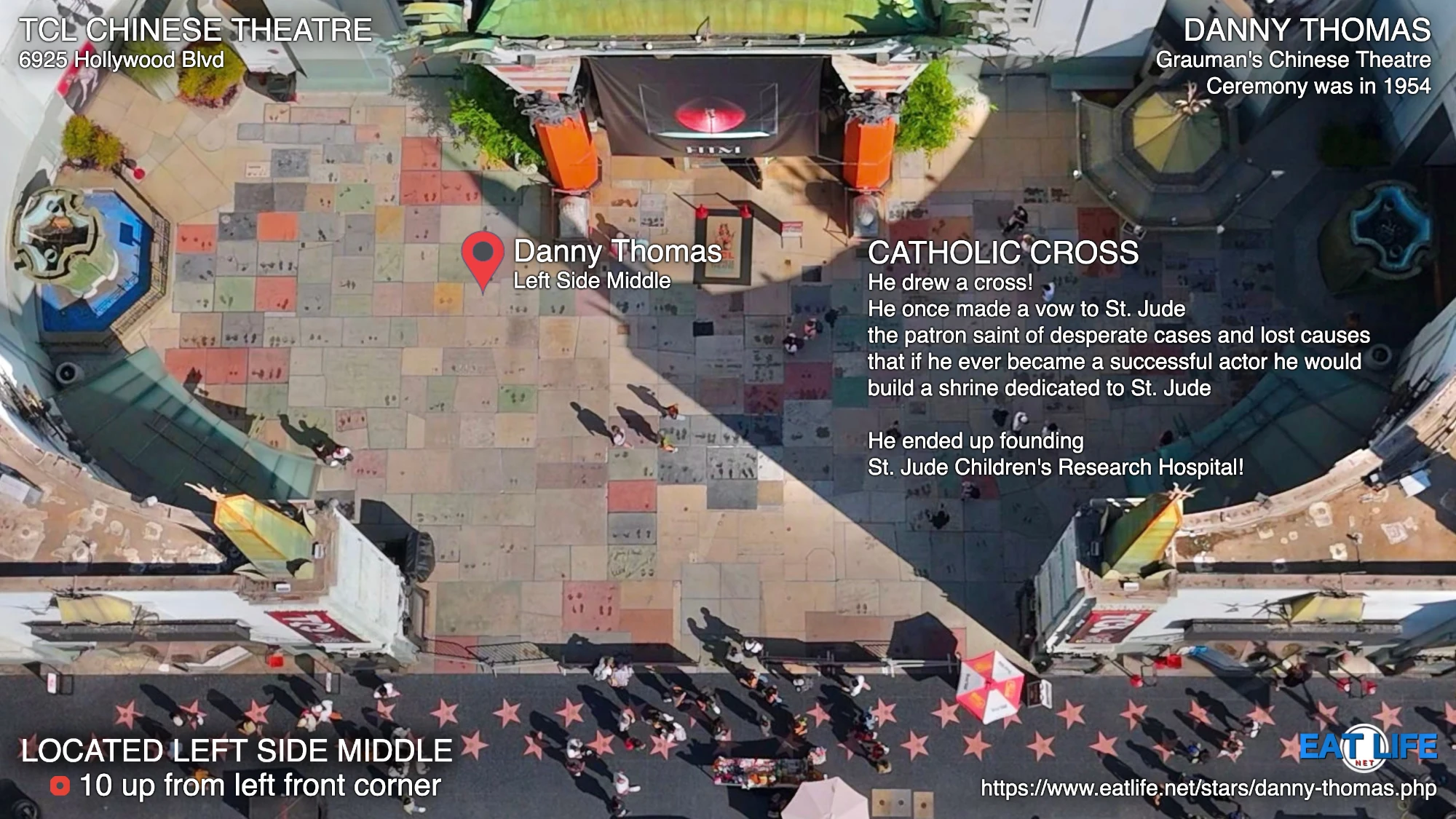TCL Chinese Theatre Map Danny Thomas's Footprints Located Left Side Middle