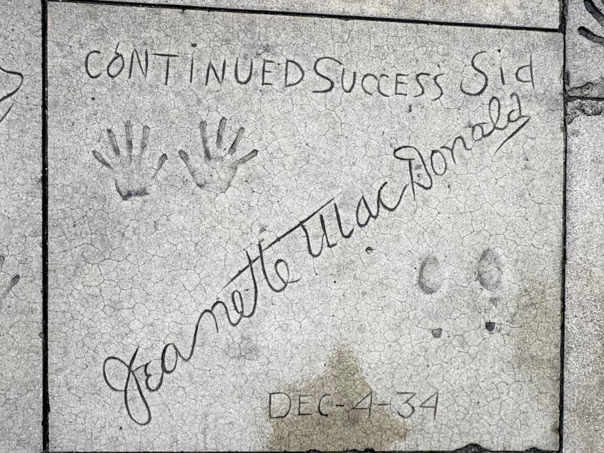 Grauman's Chinese Theatre Jeanette Macdonald
