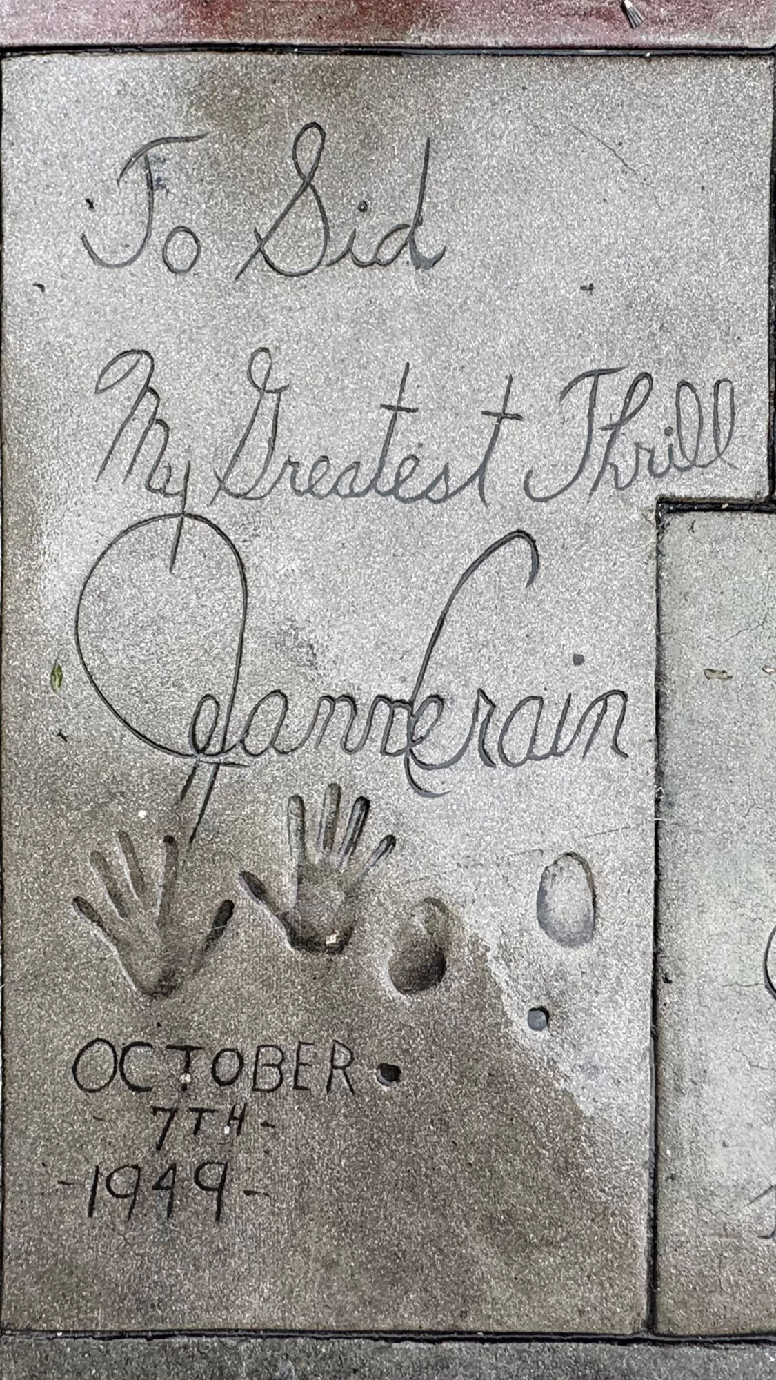 Grauman's Chinese Theatre Jeanne Crain