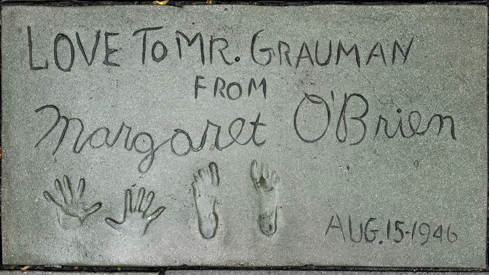 Grauman's Chinese Theatre Margaret O'Brien