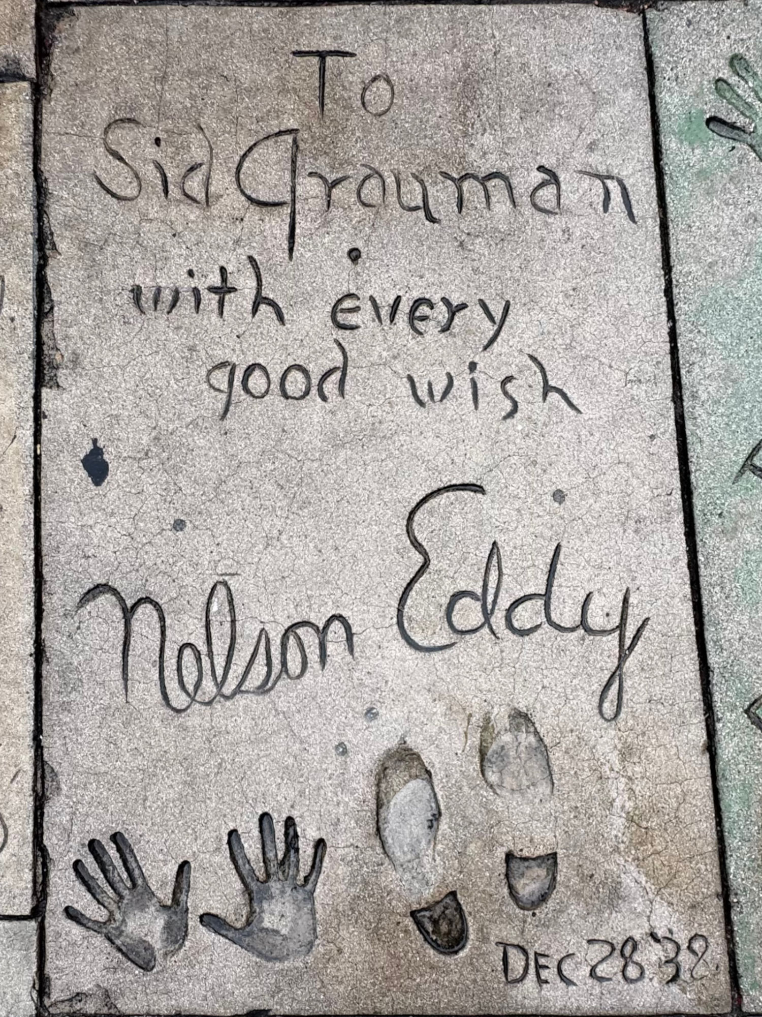 Grauman's Chinese Theatre Nelson Eddy