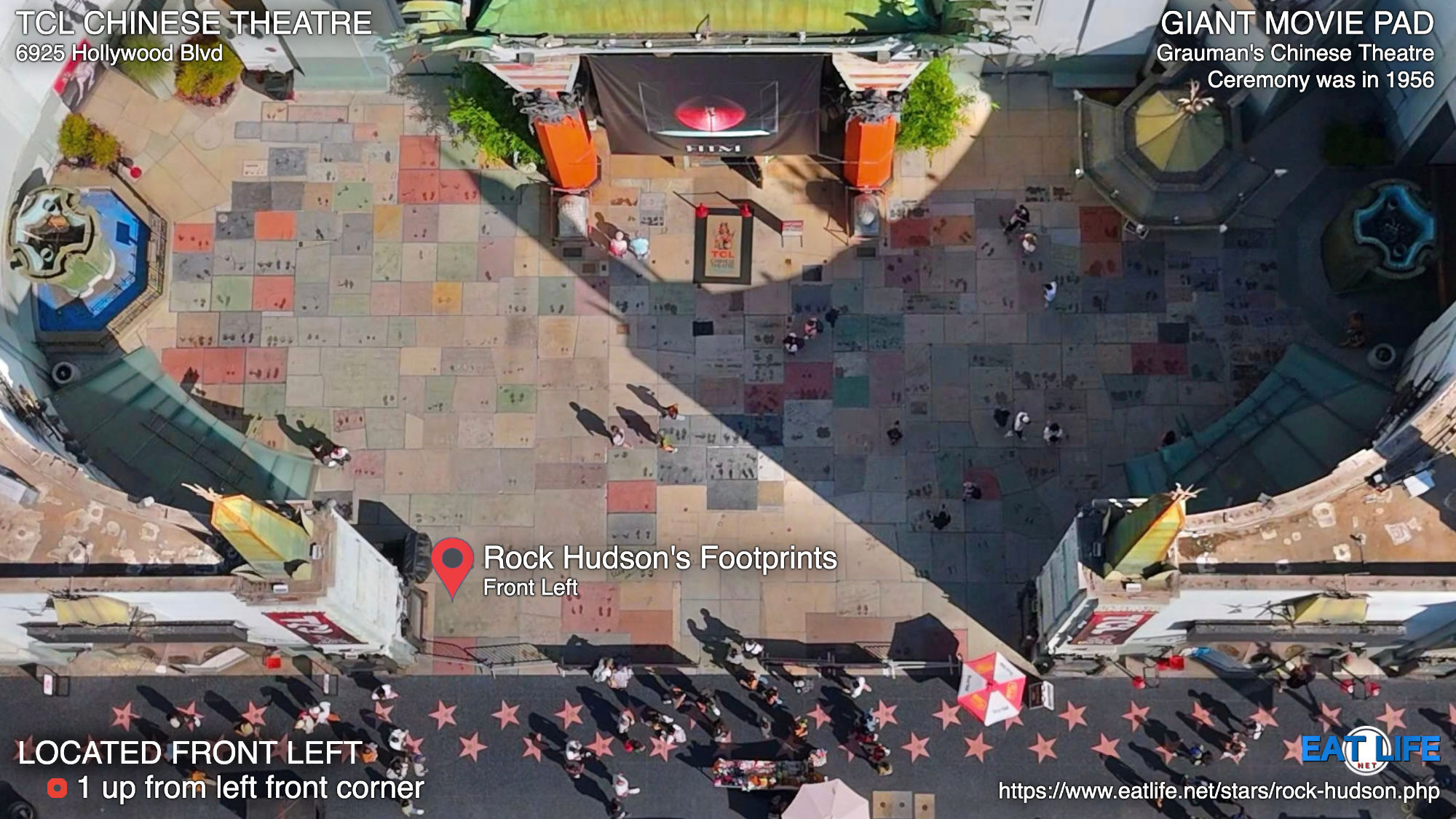 TCL Chinese Theatre Rock Hudson's Footprints Located Front Left