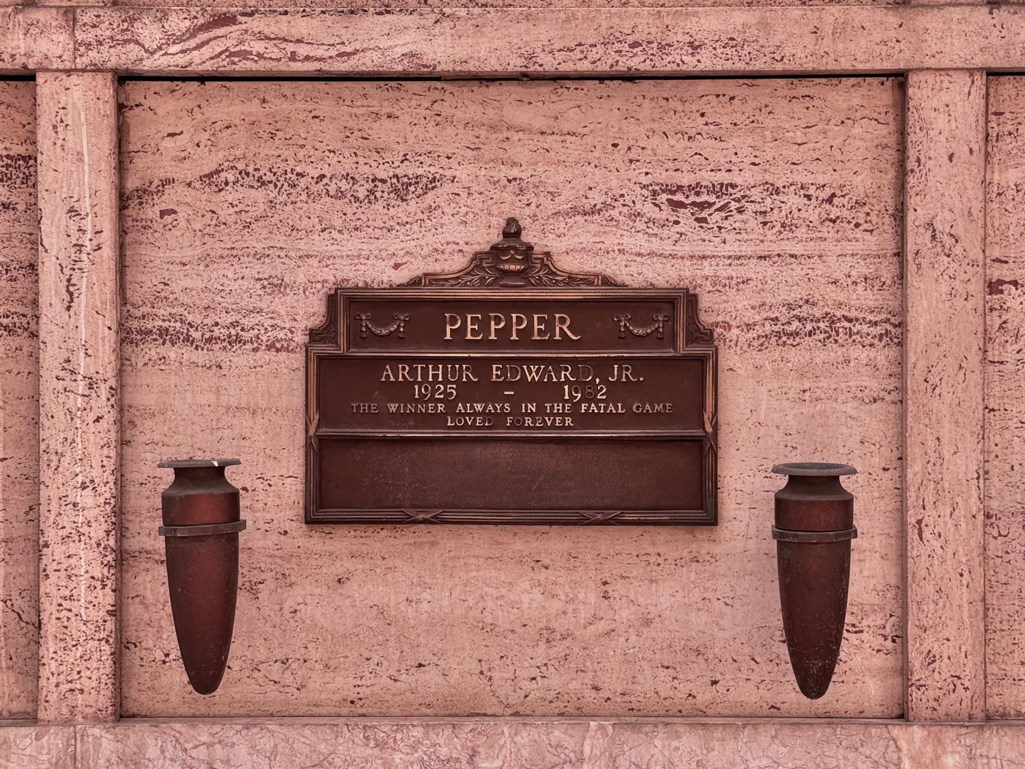 Hollywood Forever Cemetery Arthur Edward Pepper Jr.