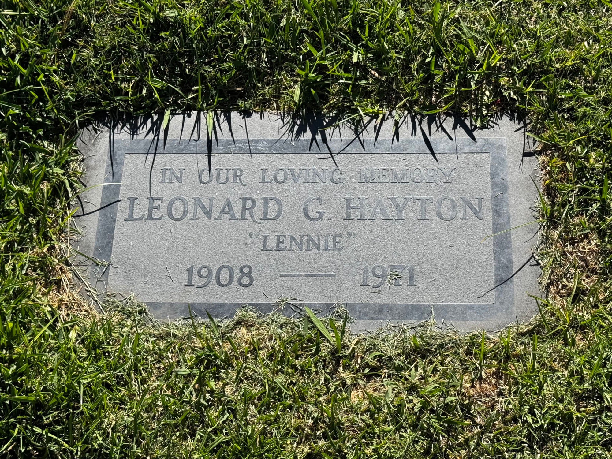 Hollywood Forever Cemetery Leonard George Hayton