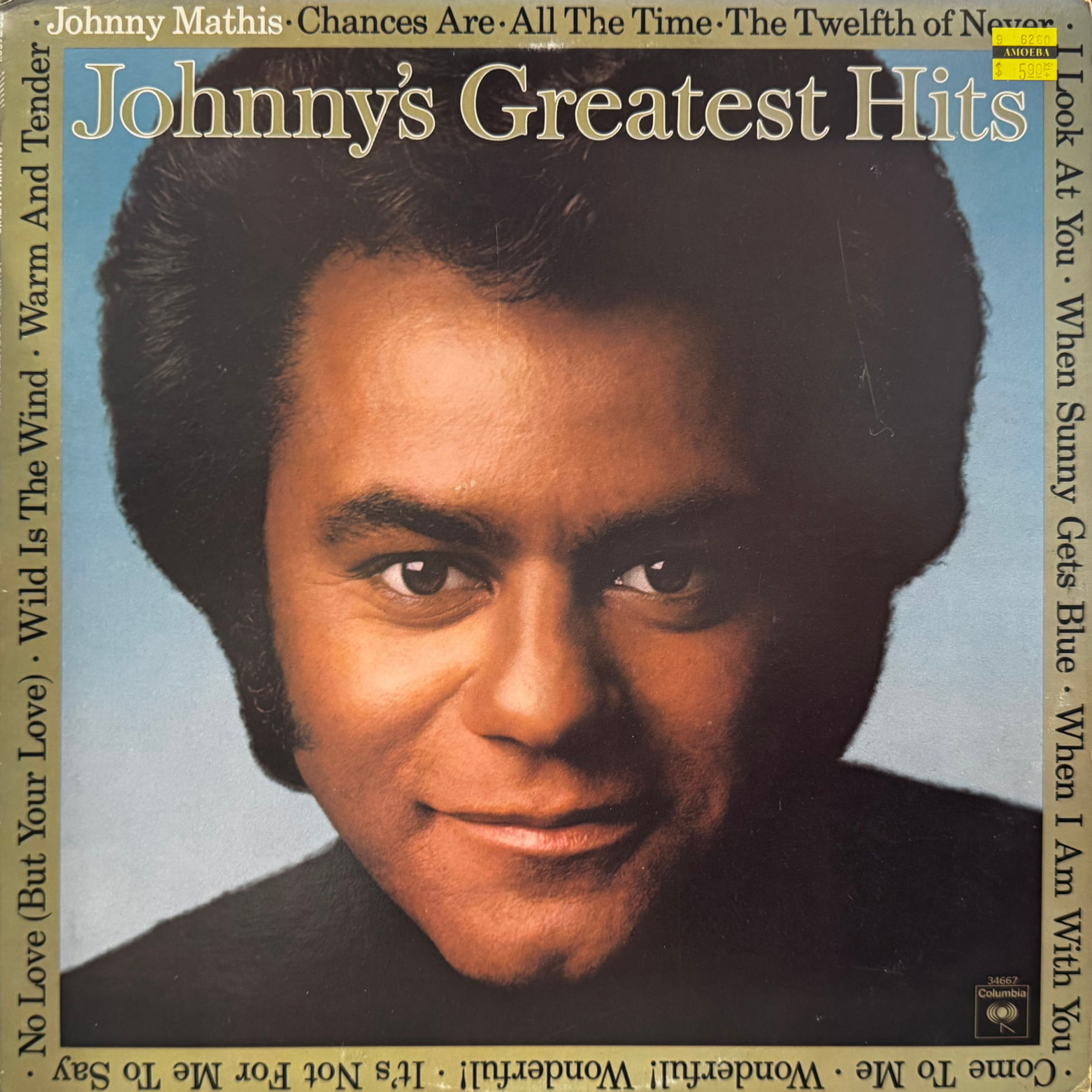 Johnny Mathis Johnny's Greatest Hits Album Cover