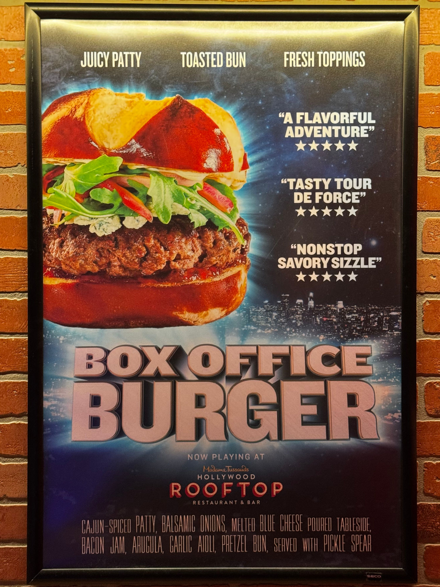 The Hollywood Rooftop Box Office Burger