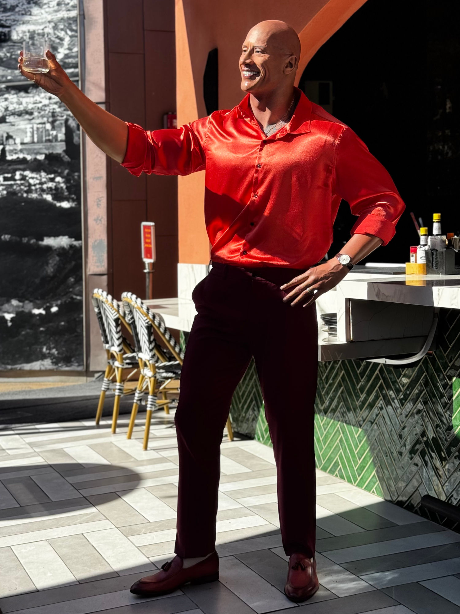 Madame Tussauds Hollywood Rooftop Dwayne Johnson Wax