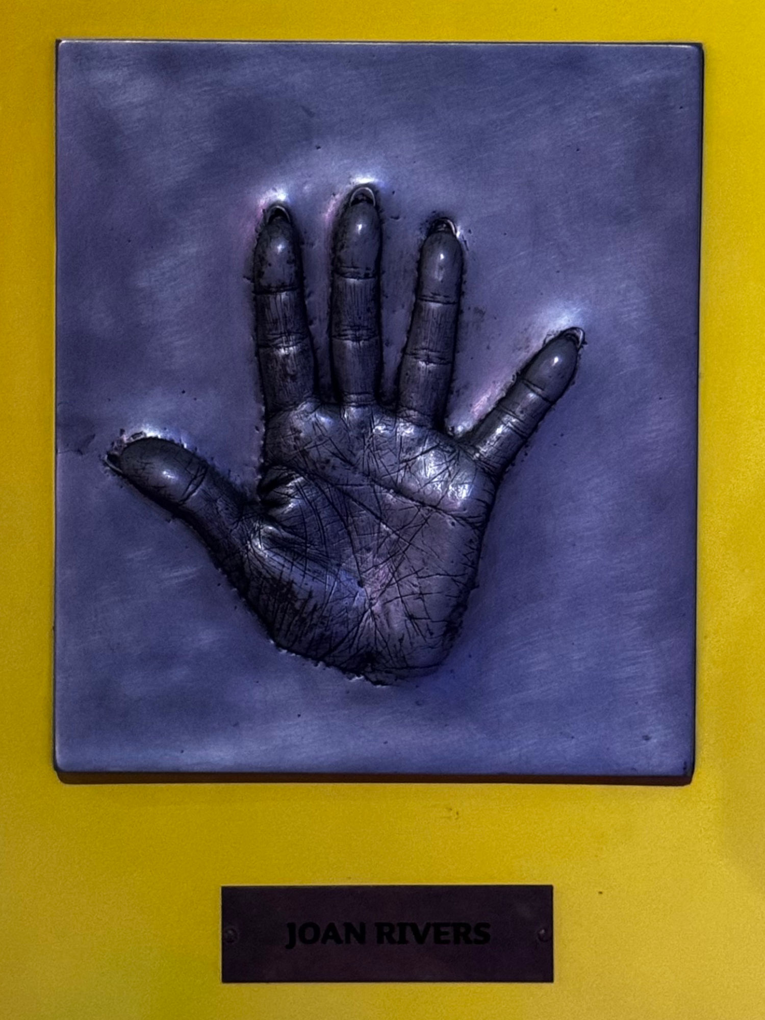 Madame Tussauds Joan Rivers Handprint