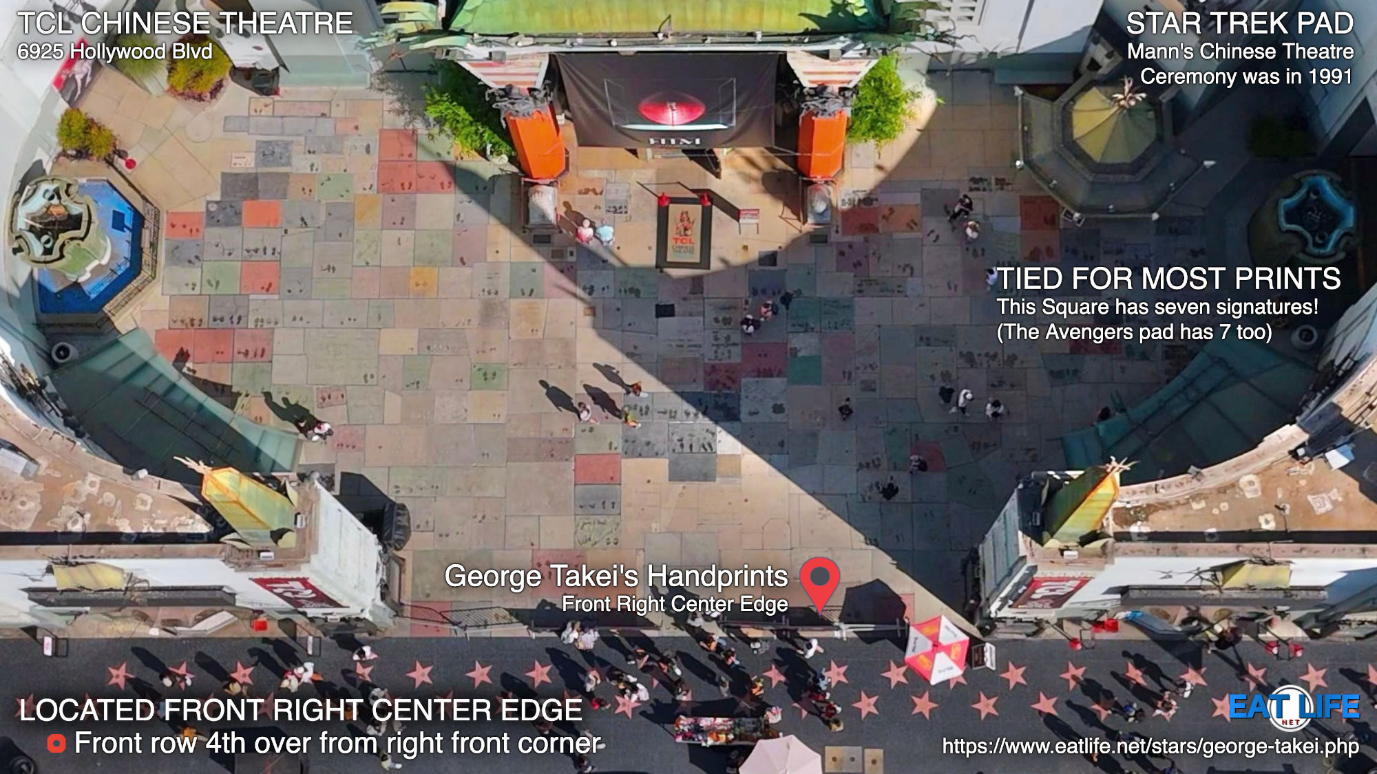 TCL Chinese Theatre George Takei's Handprints Front Right Center Edge