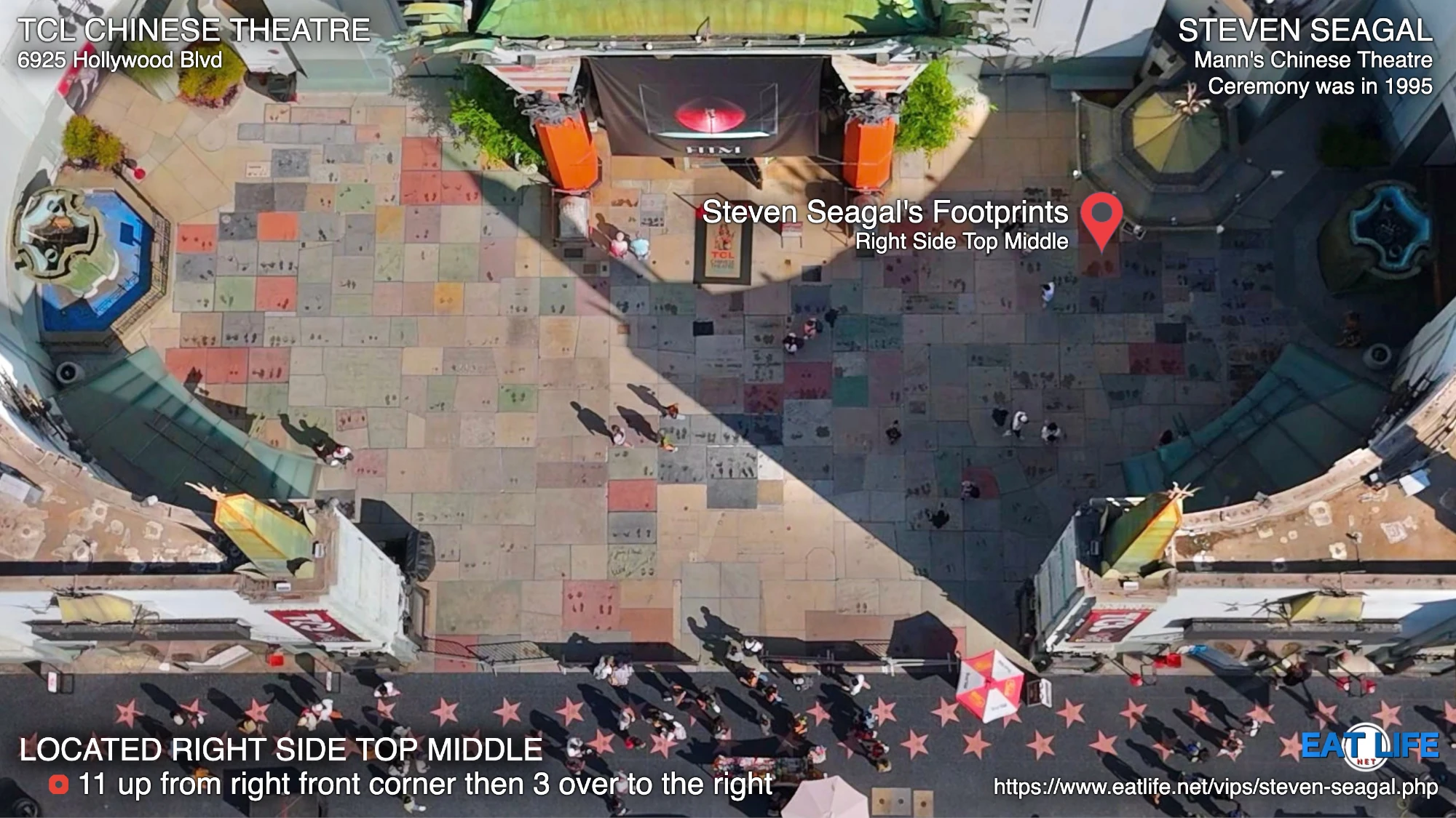 TCL Chinese Theatre Map Steven Seagal's Footprints Located Right Side Top Middle