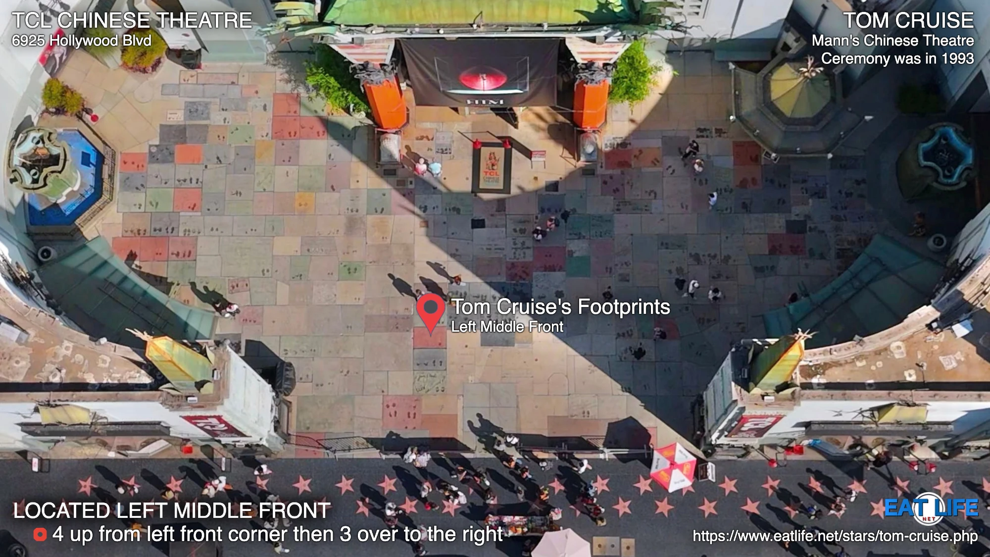 TCL Chinese Theatre Map Tom Cruise's Footprints Located Left Middle Front