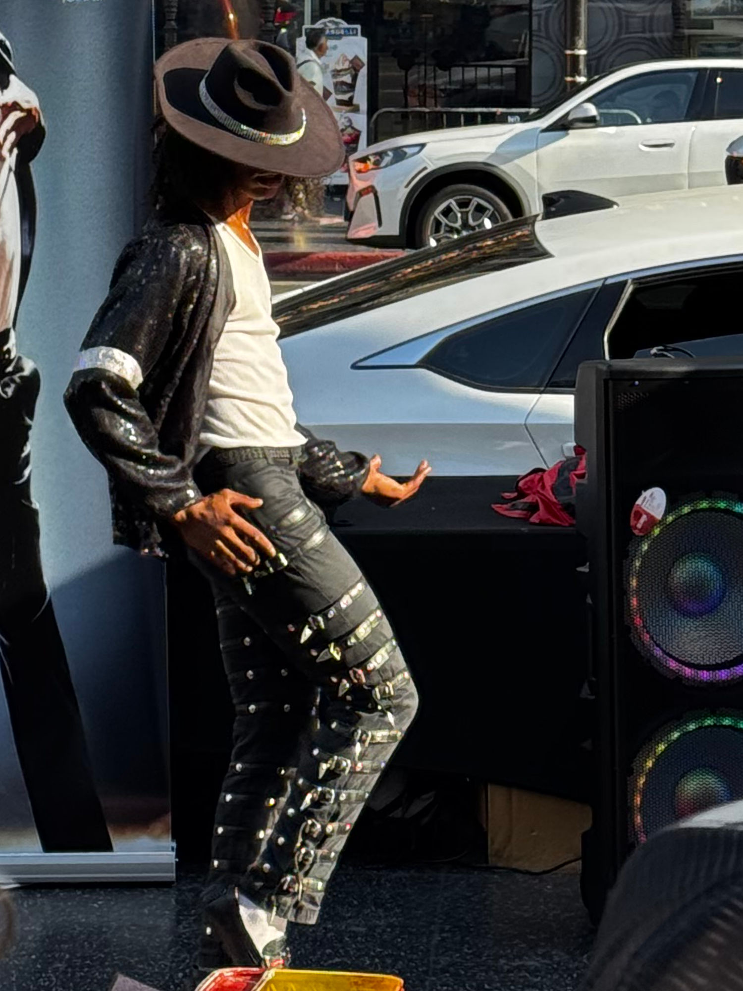 Michael Jackson Impersonator Moon Walk