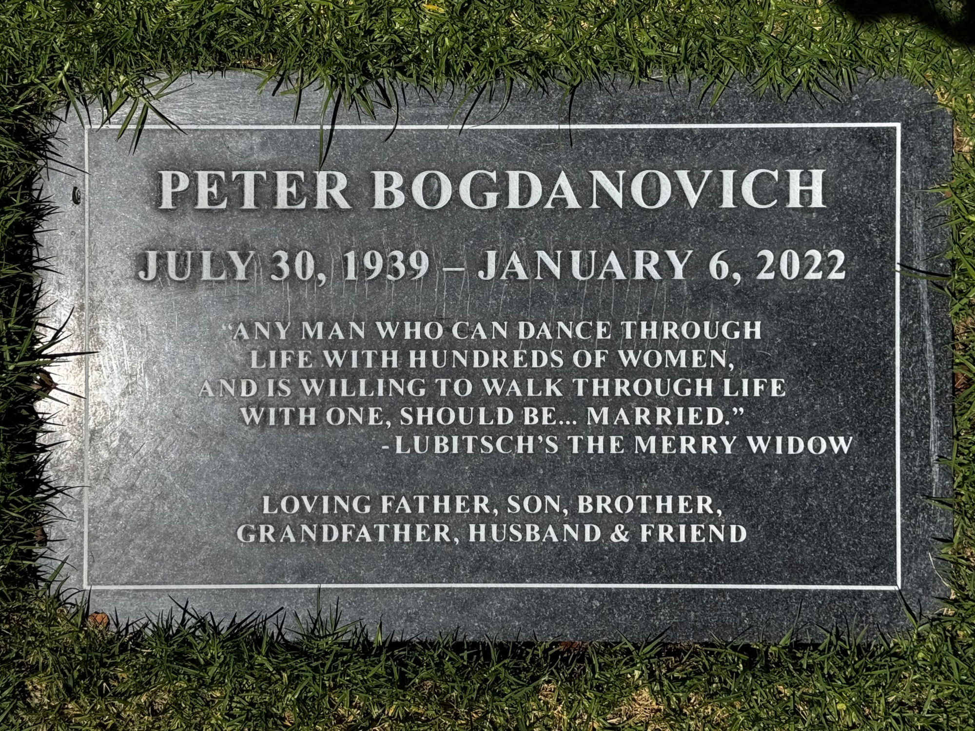 Westwood Village Memorial Park Peter Bogdanovich