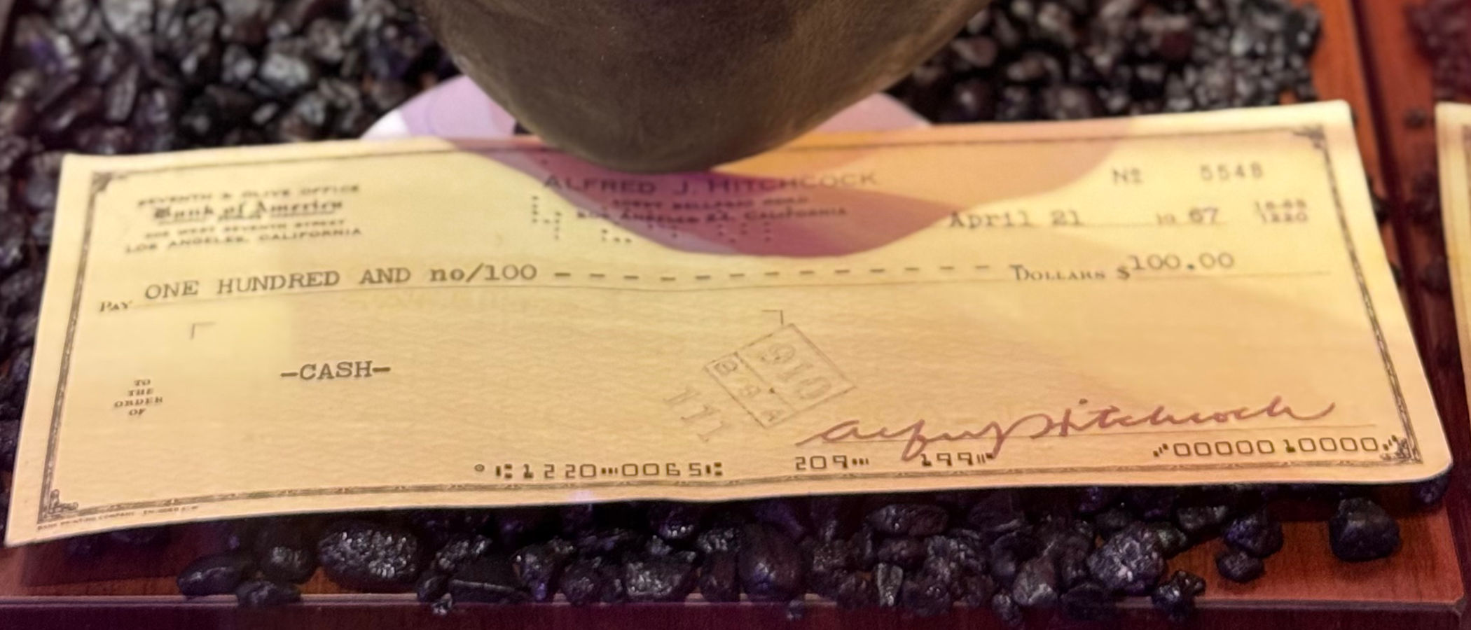 Ripley's Alfred Hitchcock Signed Check