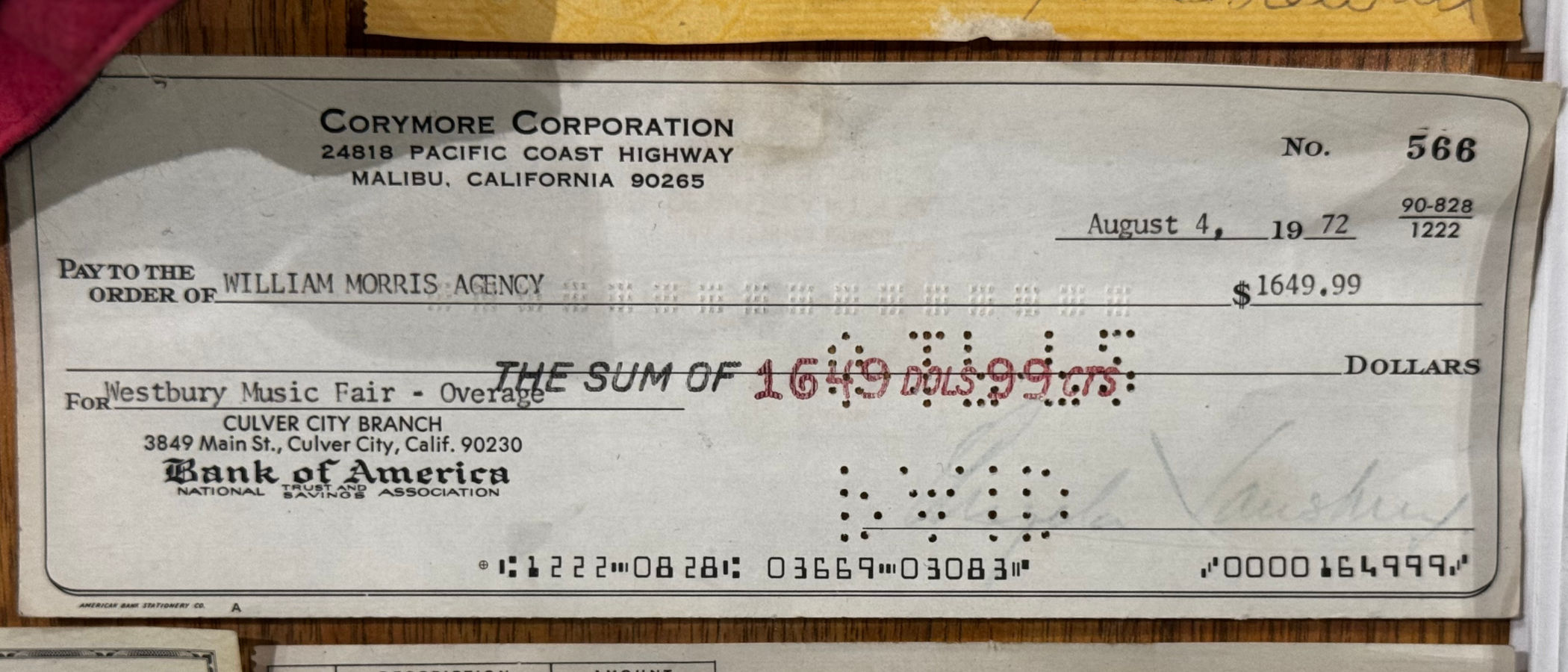 Ripley's Angela Lansbury Autographed Check