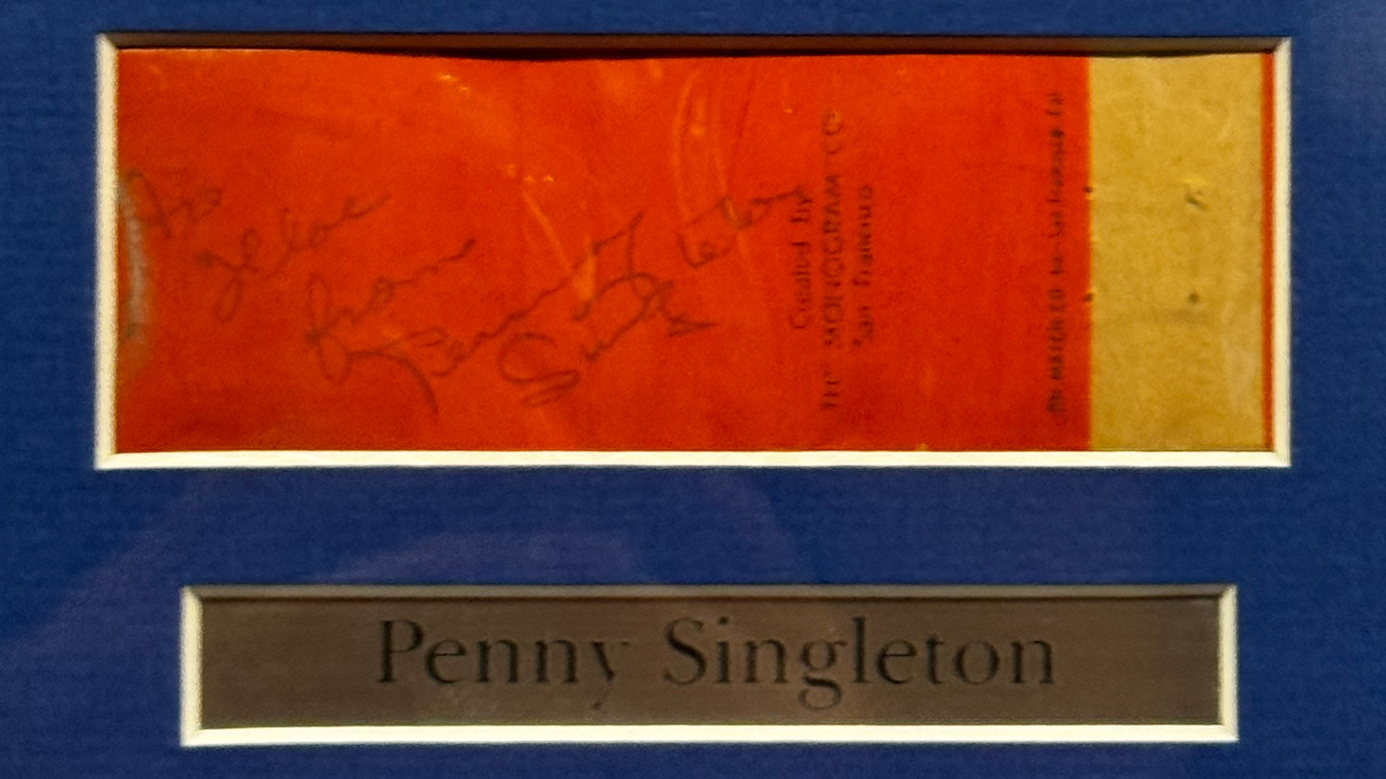 Ripley's Autograph Penny Singleton