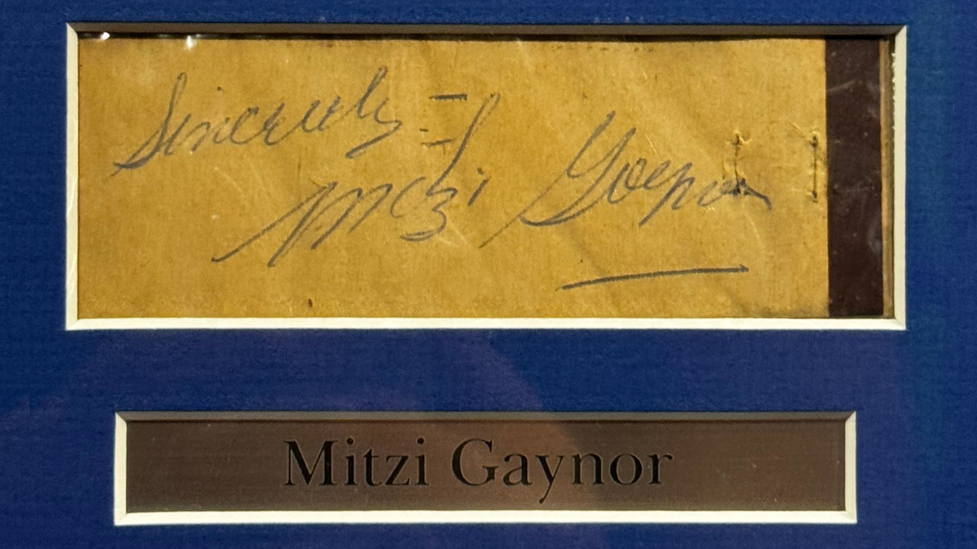Ripley's Autographs Mitzi Gaynor