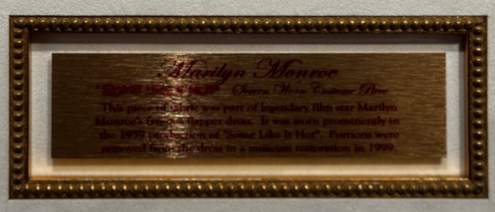 Ripley's Marilyn Monroe Dress Piece