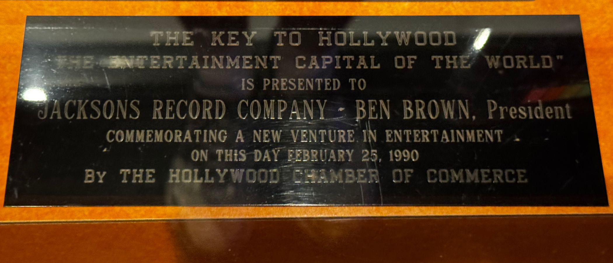 Ripley's Michael Jackson's Key to Hollywood Plaque