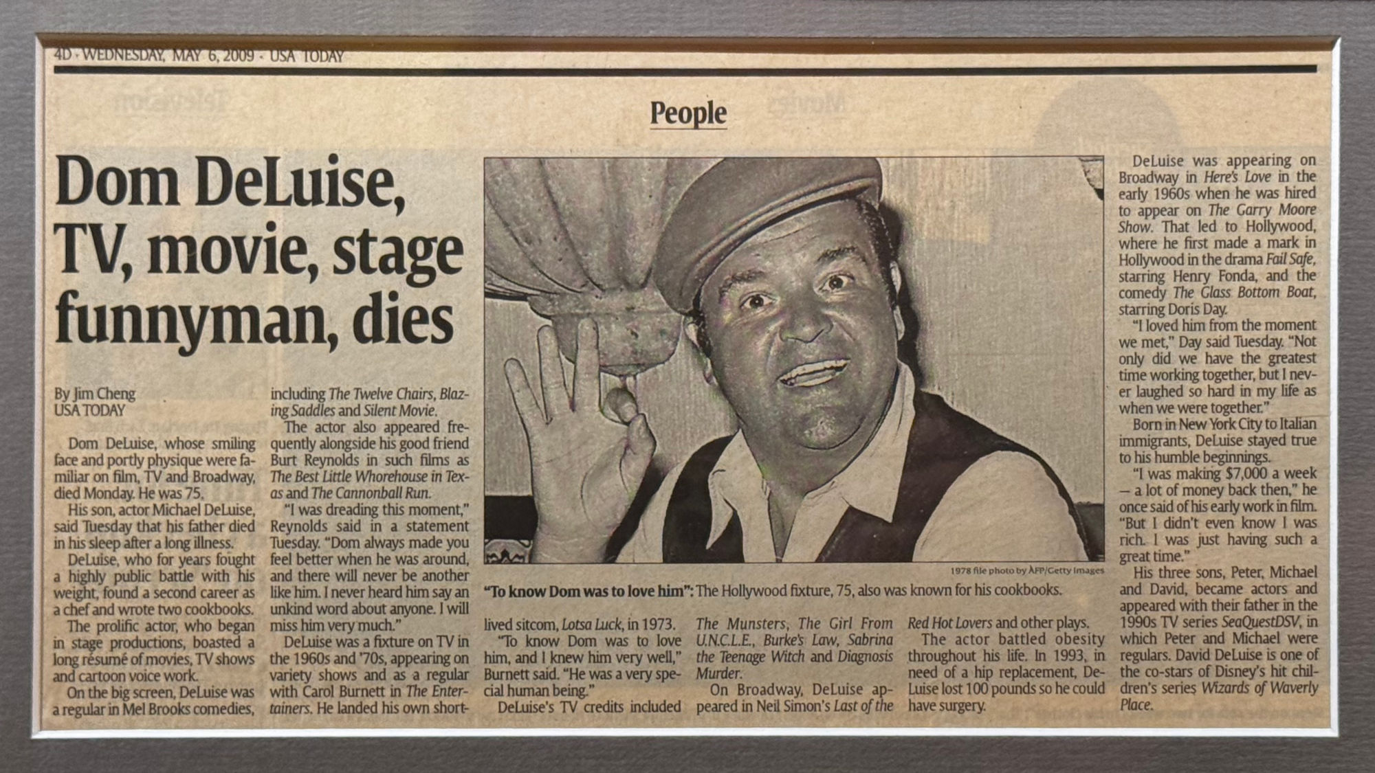 Ripley's Obituary Dom DeLuise