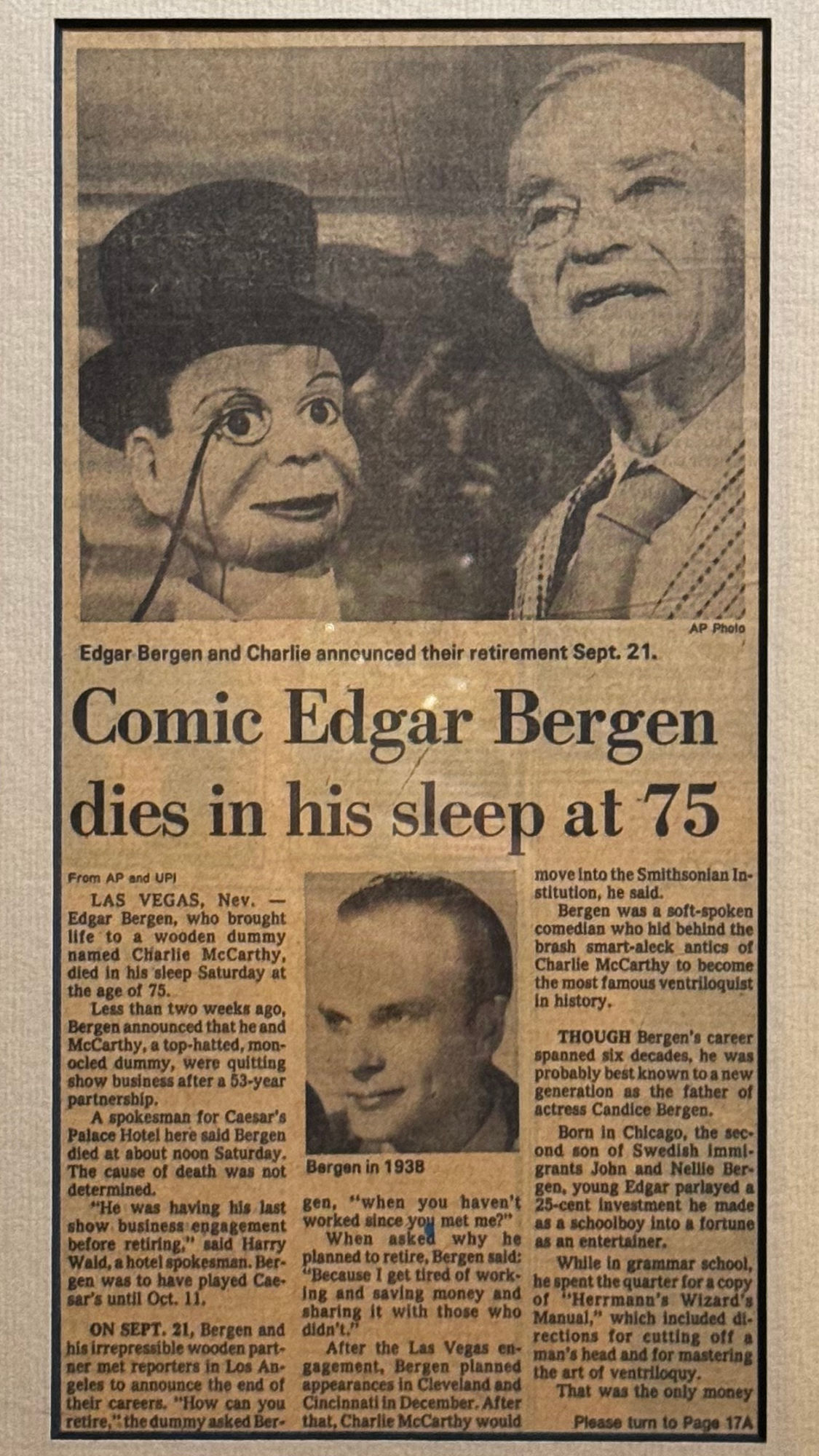 Ripley's Obituary Edgar Bergen