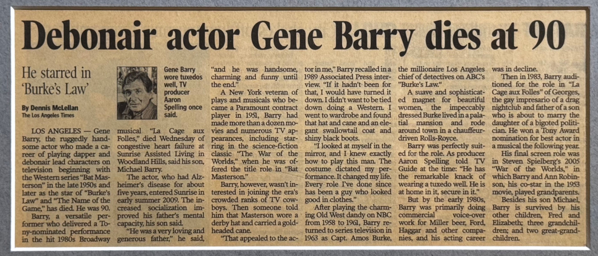 Ripley's Obituary Gene Barry