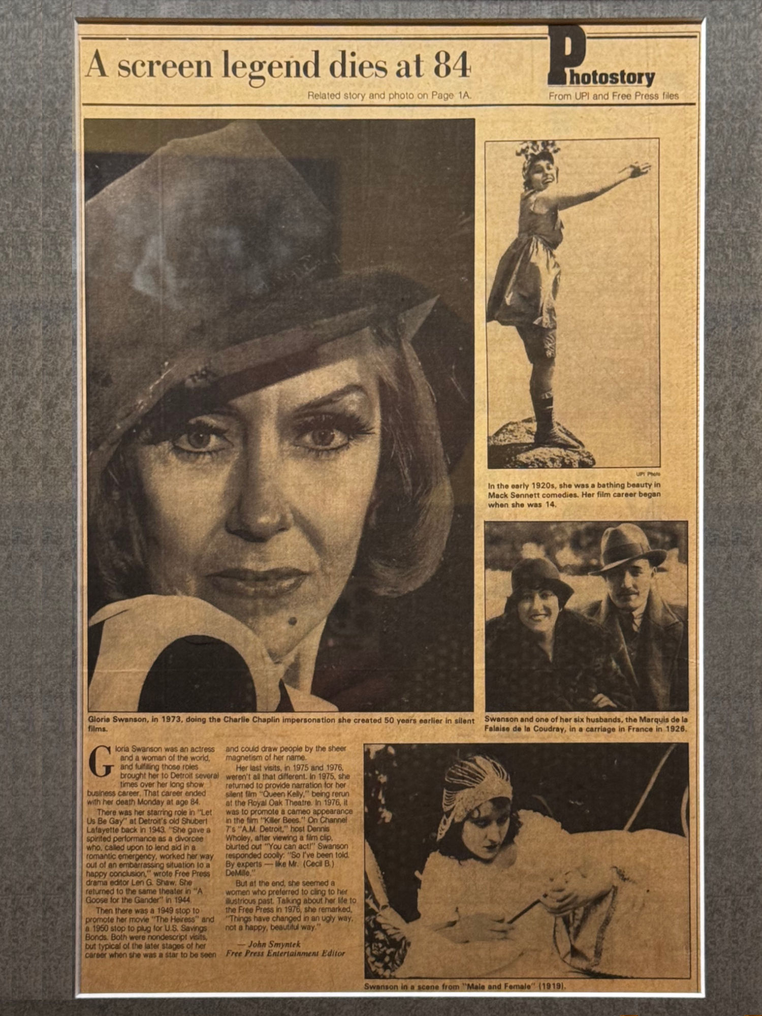 Ripley's Obituary Gloria Swanson