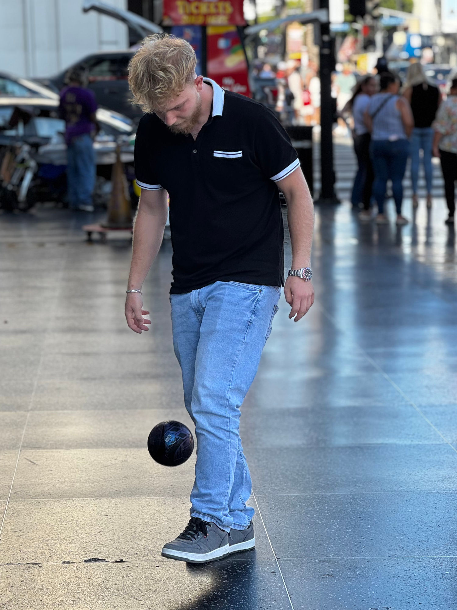 Sidewalk Football Juggling