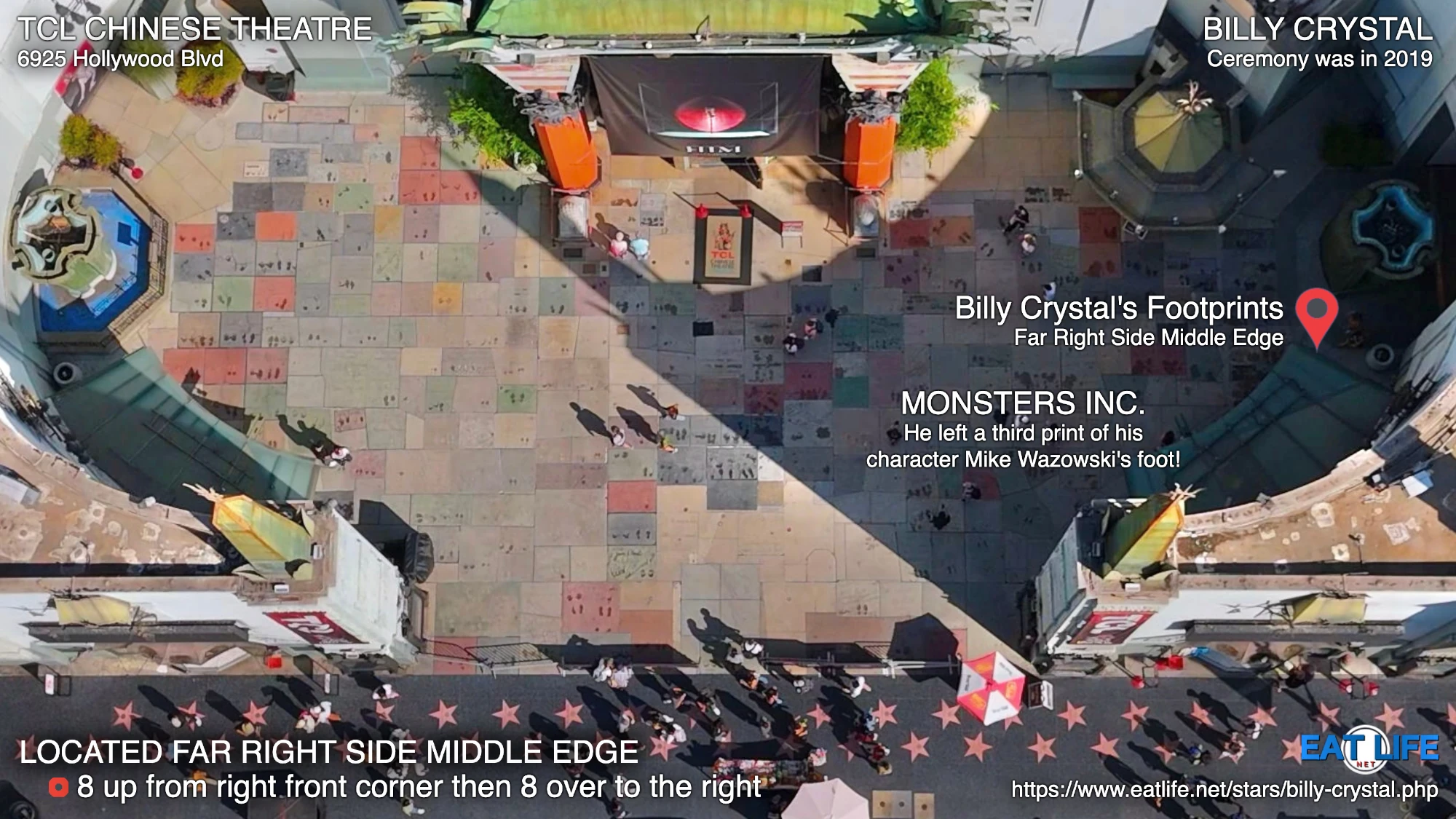 TCL Chinese Theatre Map Billy Crystal's Footprints Located Far Right Side Middle Edge