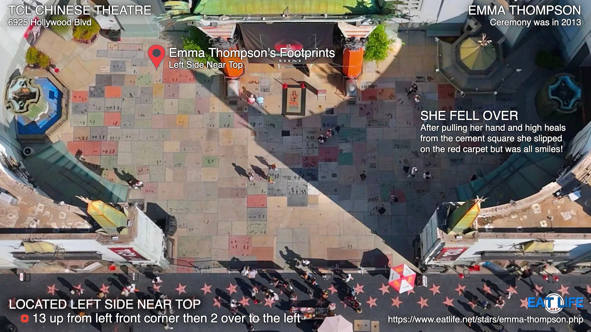 TCL Chinese Theatre Map Emma Thompson's Footprints Located Left Side Near Top