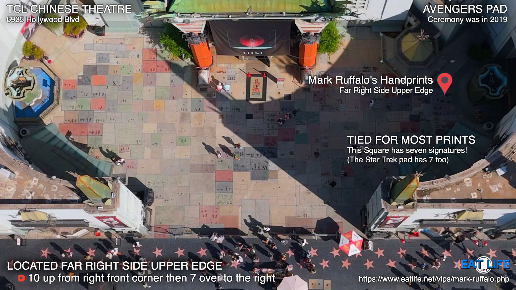 TCL Chinese Theatre Mark Ruffalo's Handprints Far Right Side Upper Edge