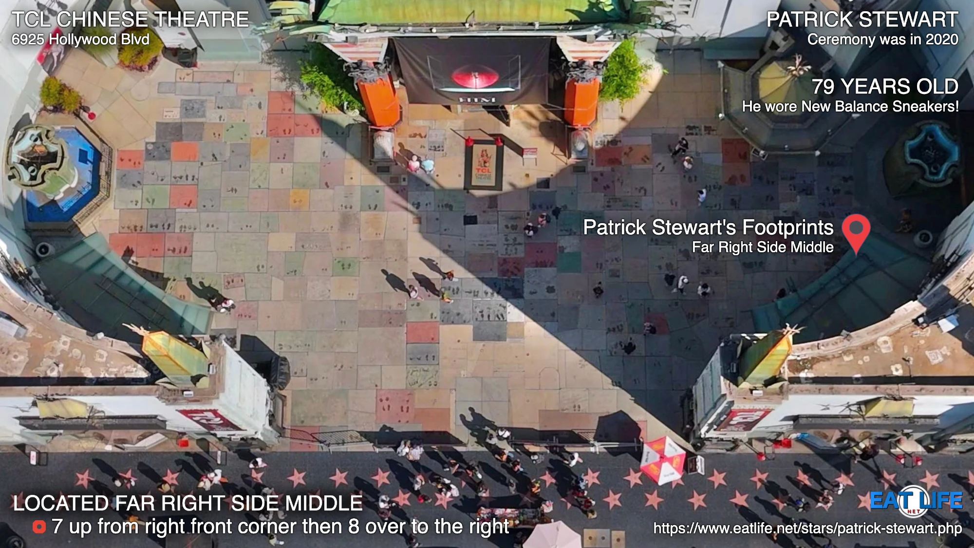 TCL Chinese Theatre Map Patrick Stewart's Footprints Located Far Right Side Middle