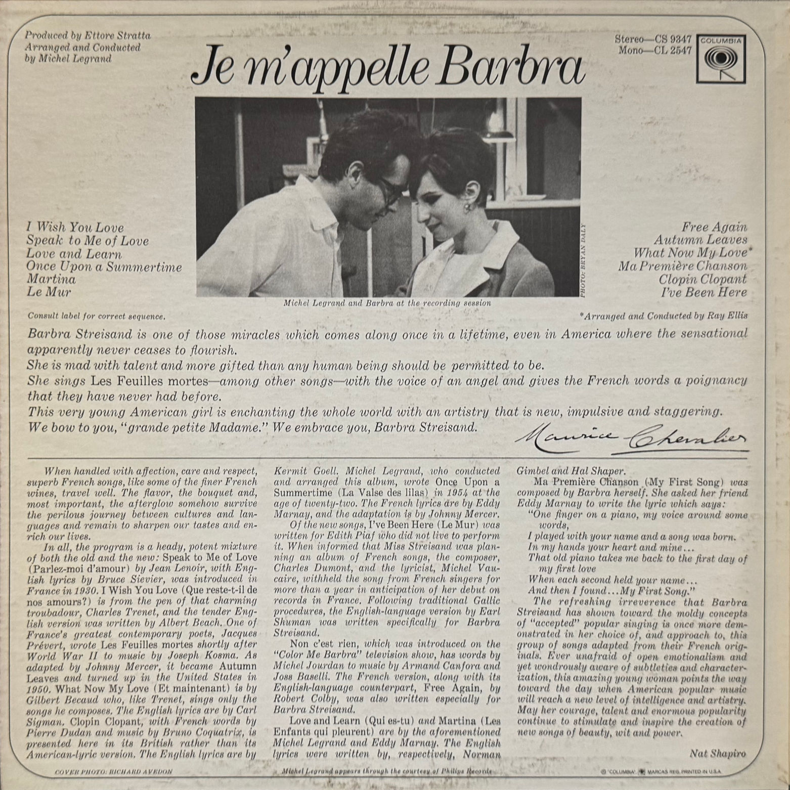 Vinyl Barbra Streisand Je M'appelle Barbra