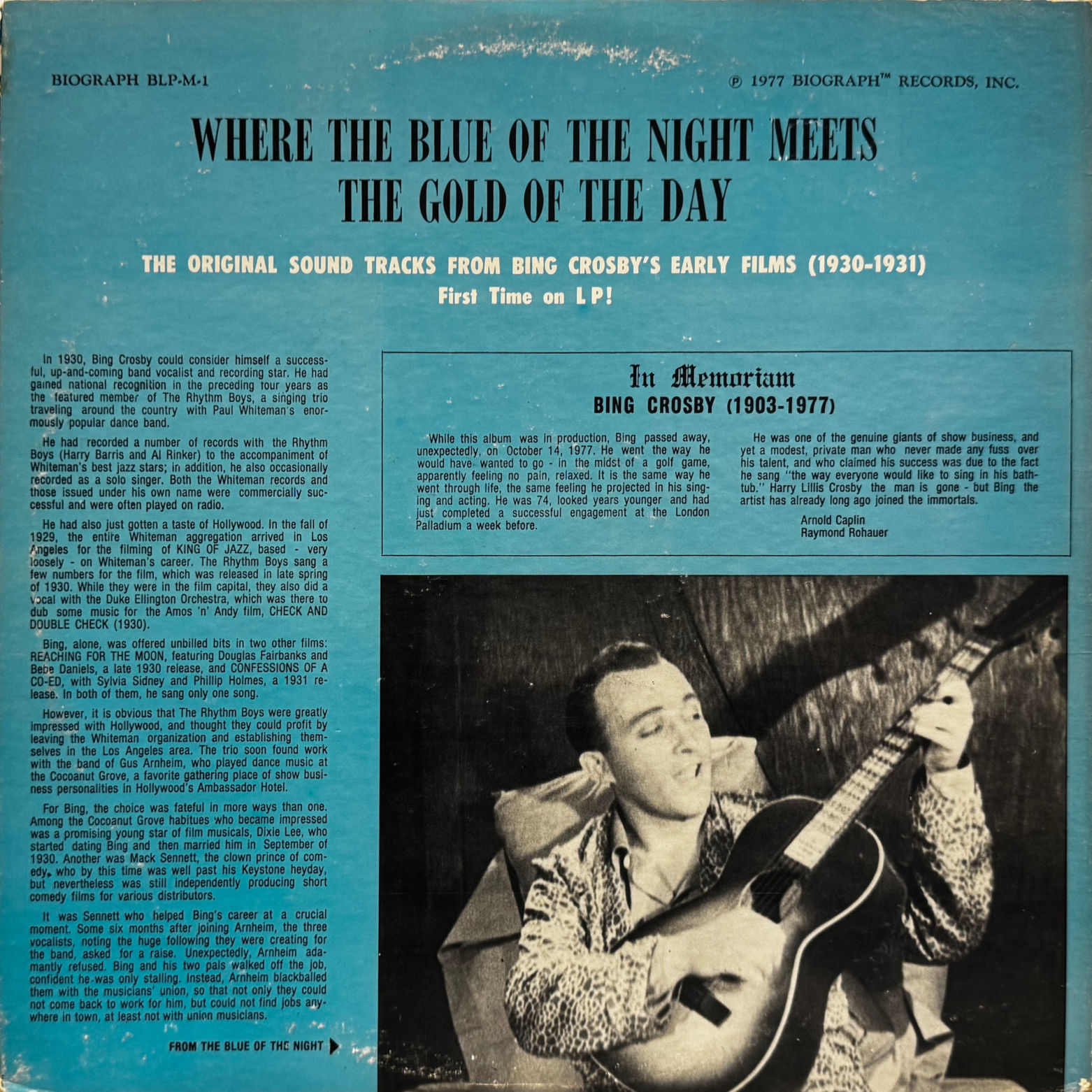 Vinyl Bing Crosby Where the Blue of the Night Meets the Gold of the Day