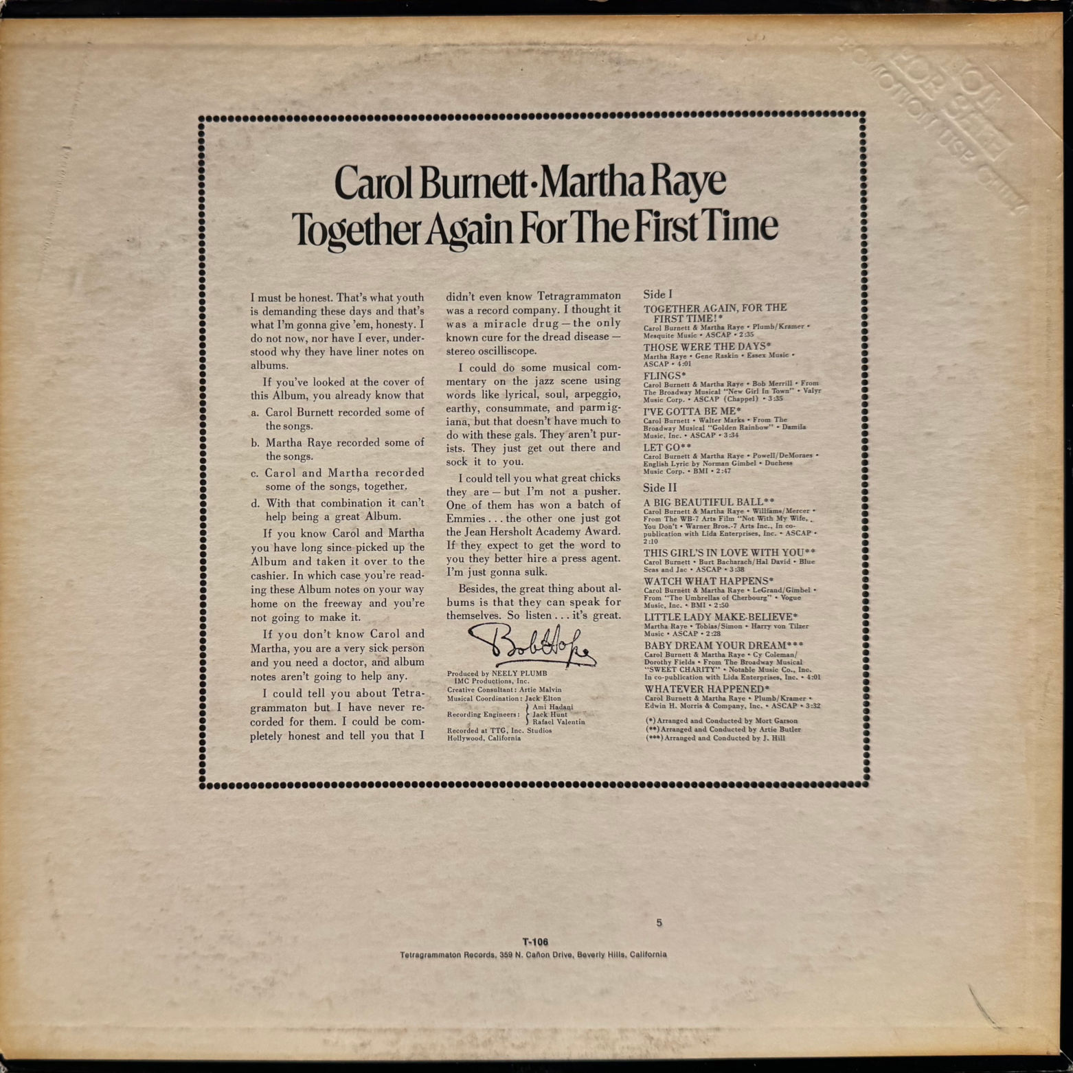 Vinyl Carol Burnett and Martha Raye Together Again For the First Time