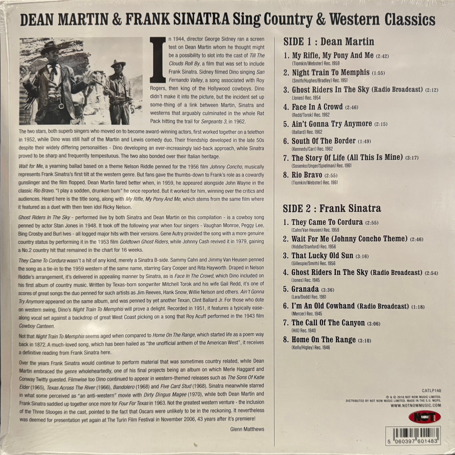 Vinyl Dean Martin & Frank Sinatra Sing Country & Western Classics