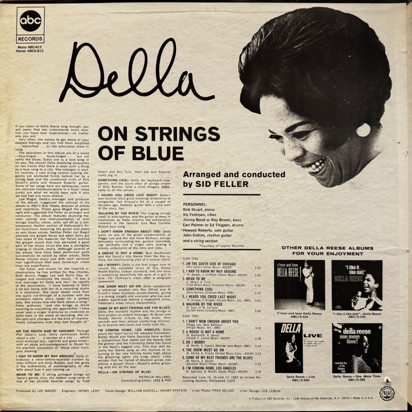 Vinyl Della Reese On Strings of Blue