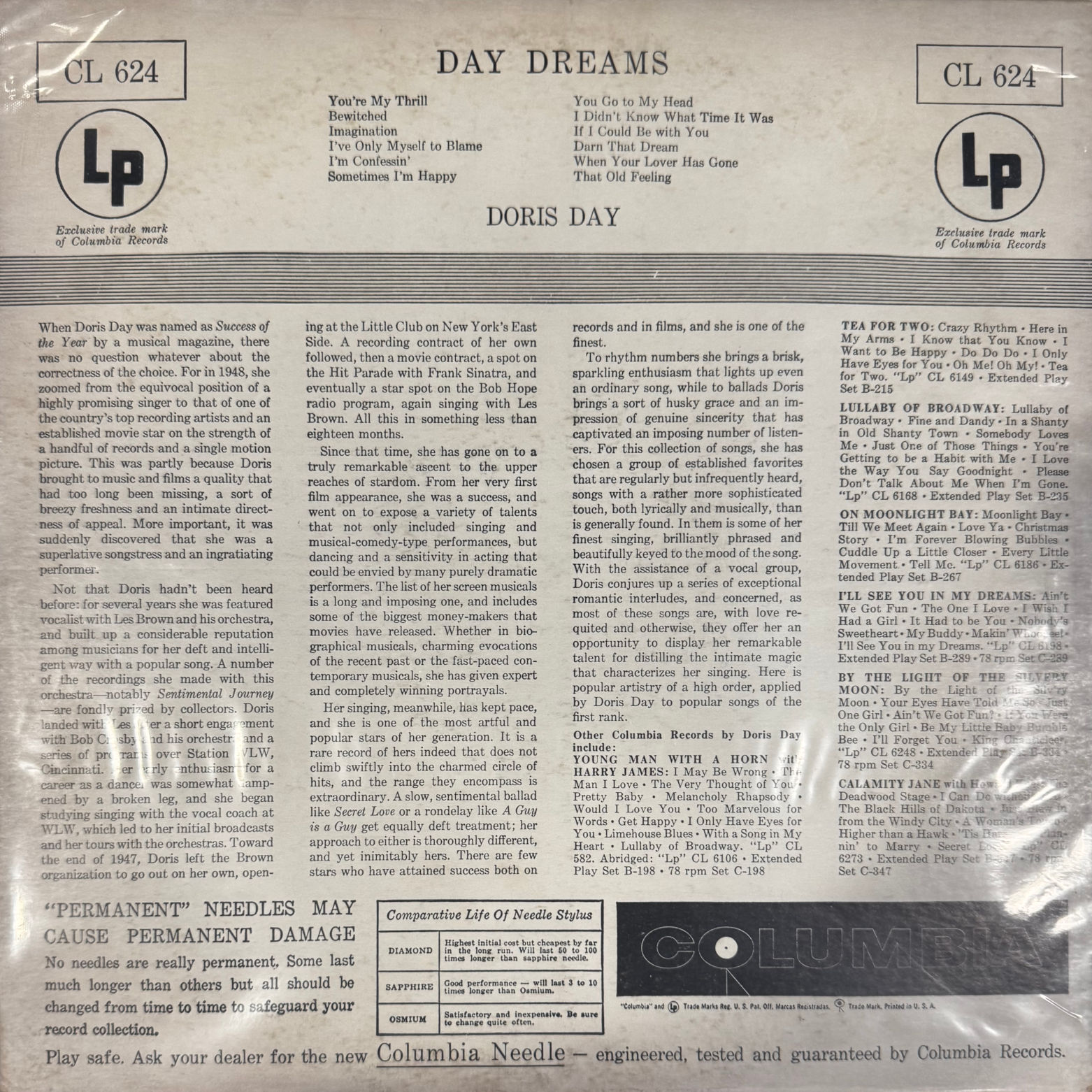 Vinyl Doris Day Day Dreams