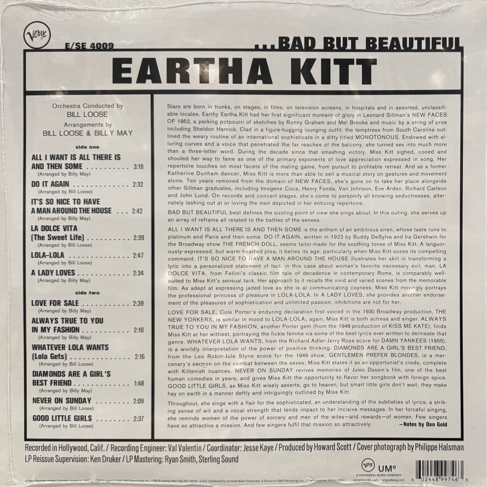 Vinyl Eartha Kitt Bad But Beautiful