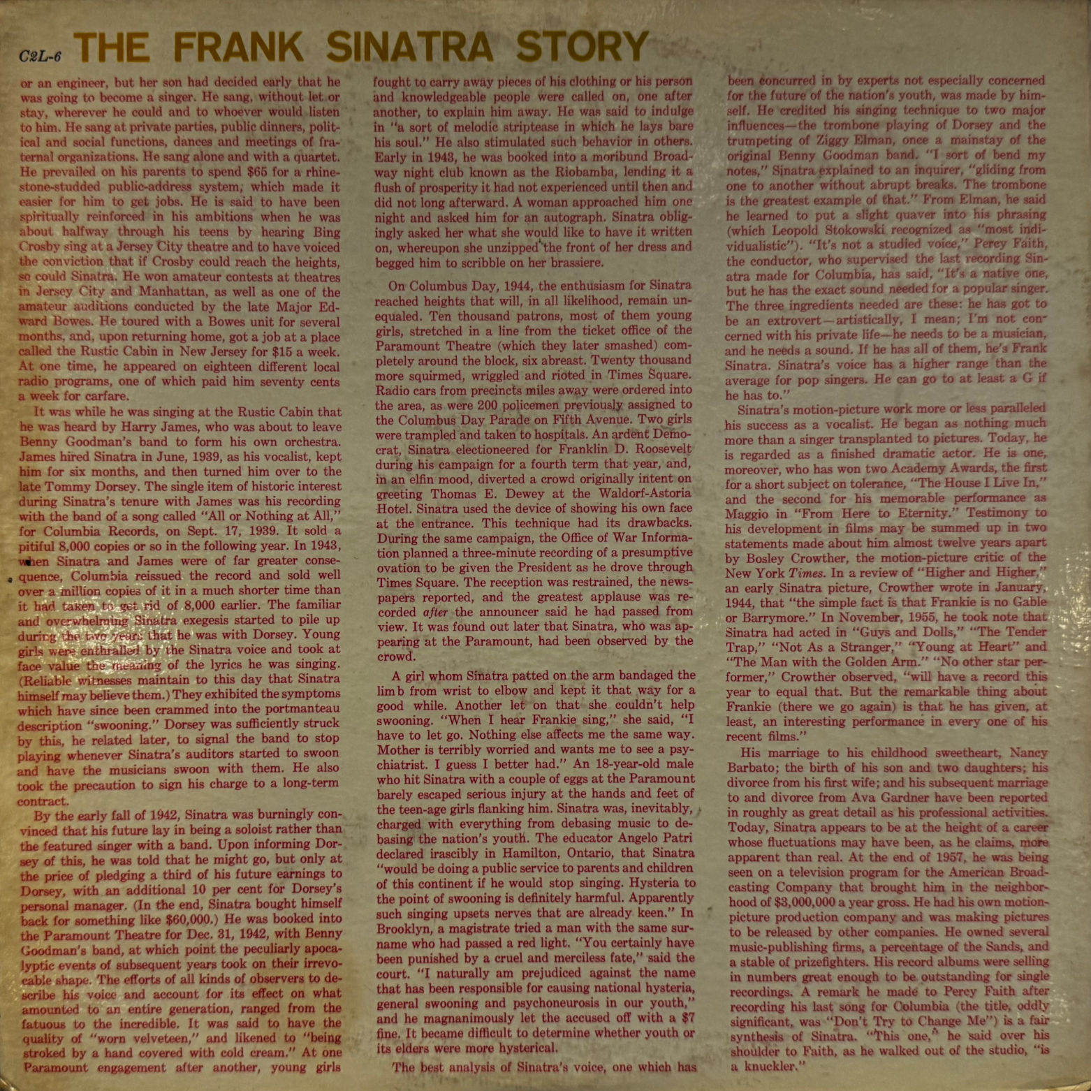 Vinyl Frank Sinatra The Frank Sinatra Story