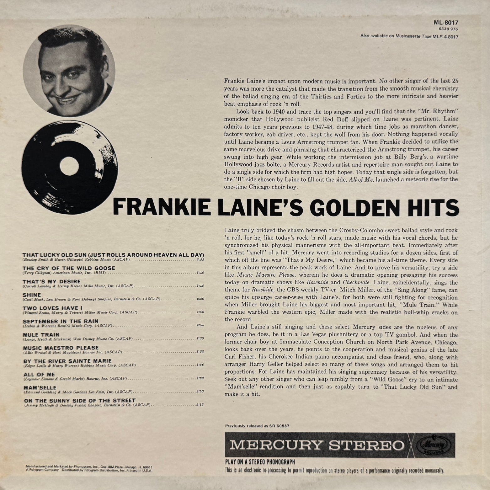 Vinyl Frankie Laine Golden Hits
