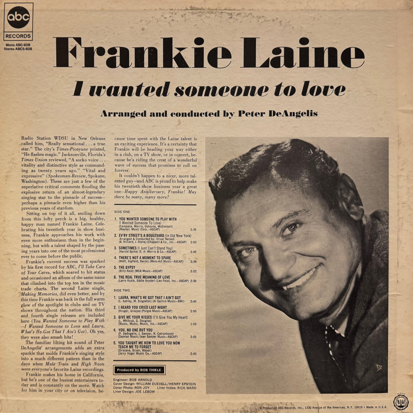 Vinyl Frankie Laine I Wanted Someone to Love