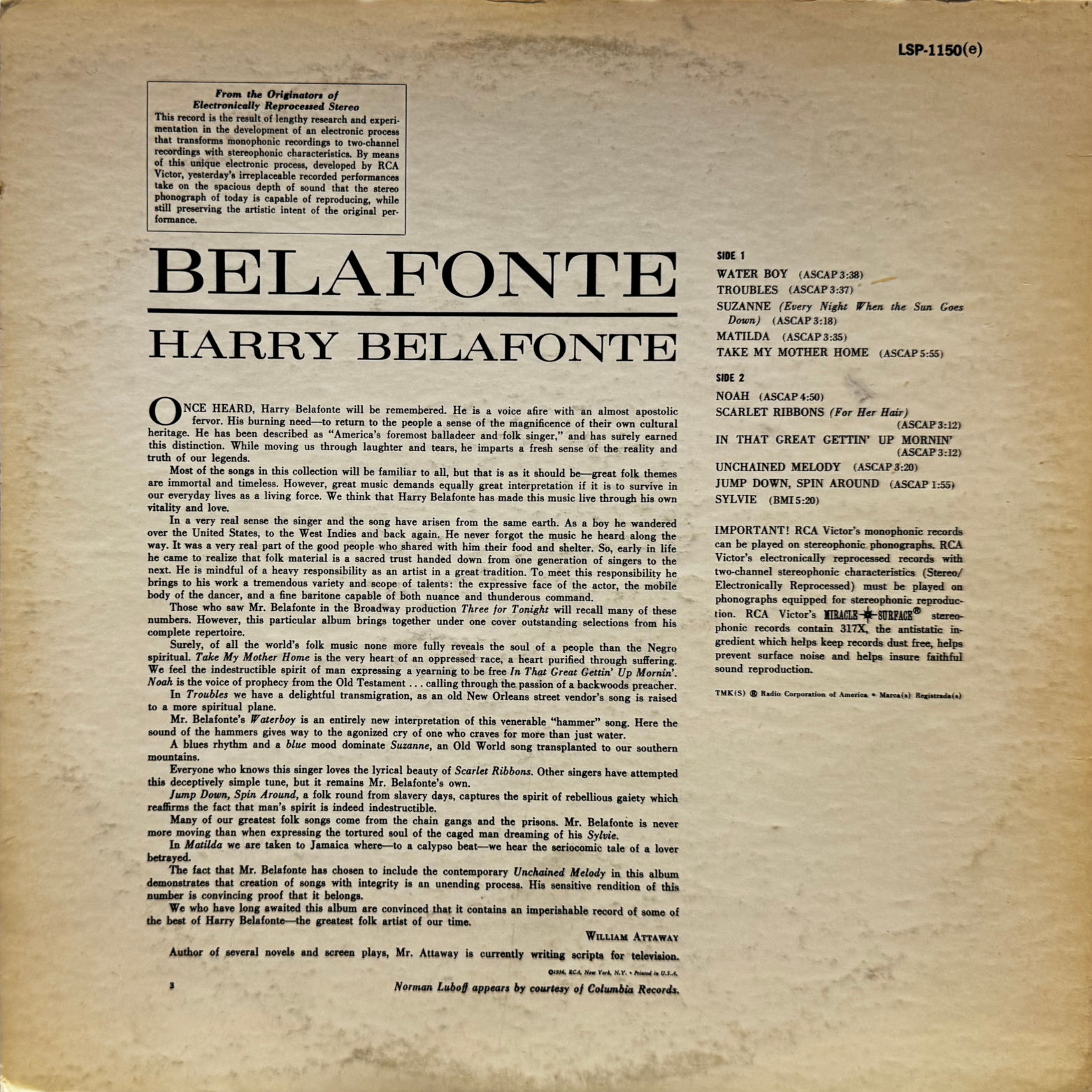 Vinyl Harry Belafonte Belafonte