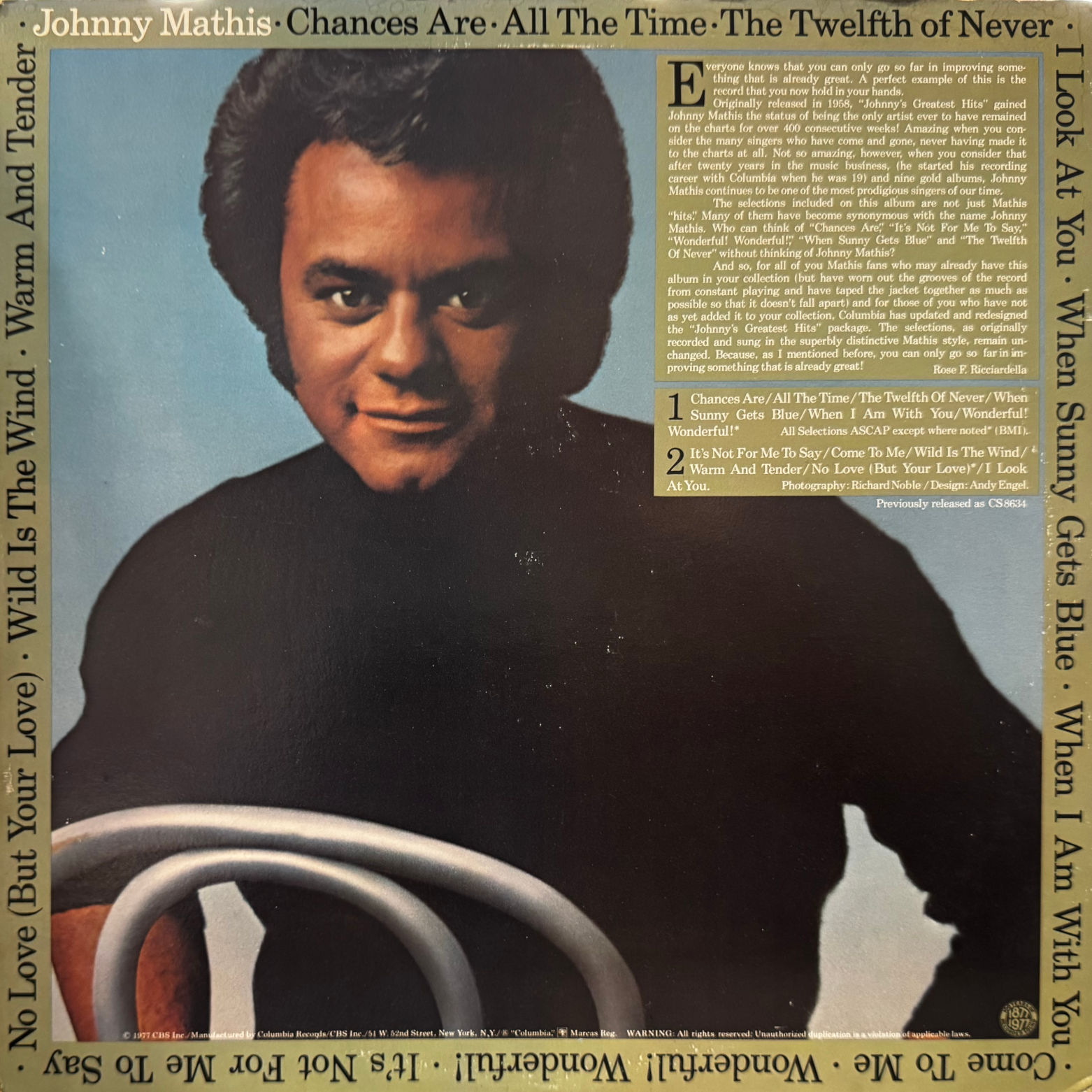 Vinyl Johnny Mathis Johnny's Greatest Hits