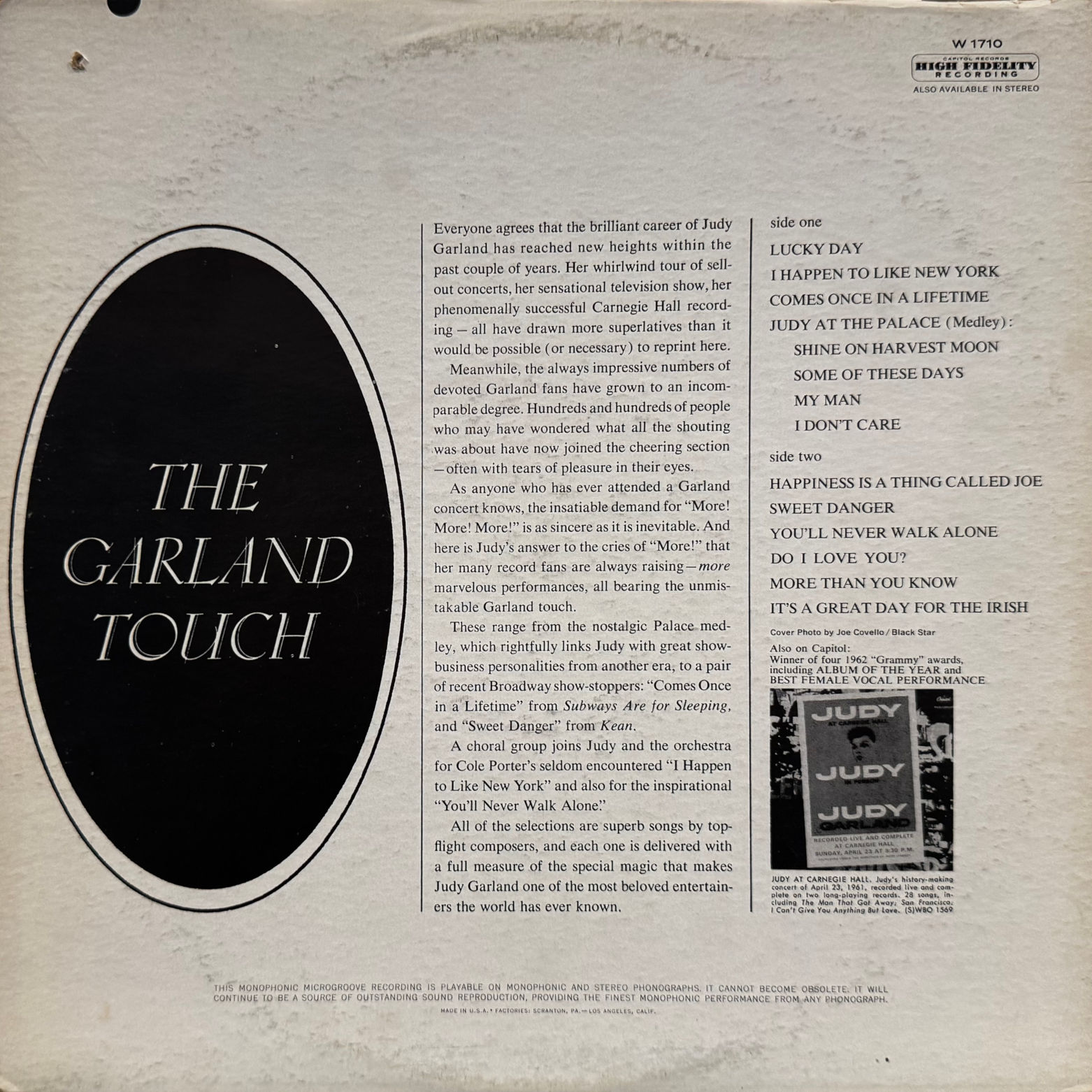 Vinyl Judy Garland The Garland Touch