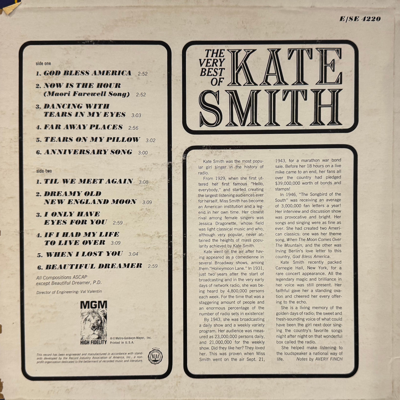 Vinyl Kate Smith The Very Best Of