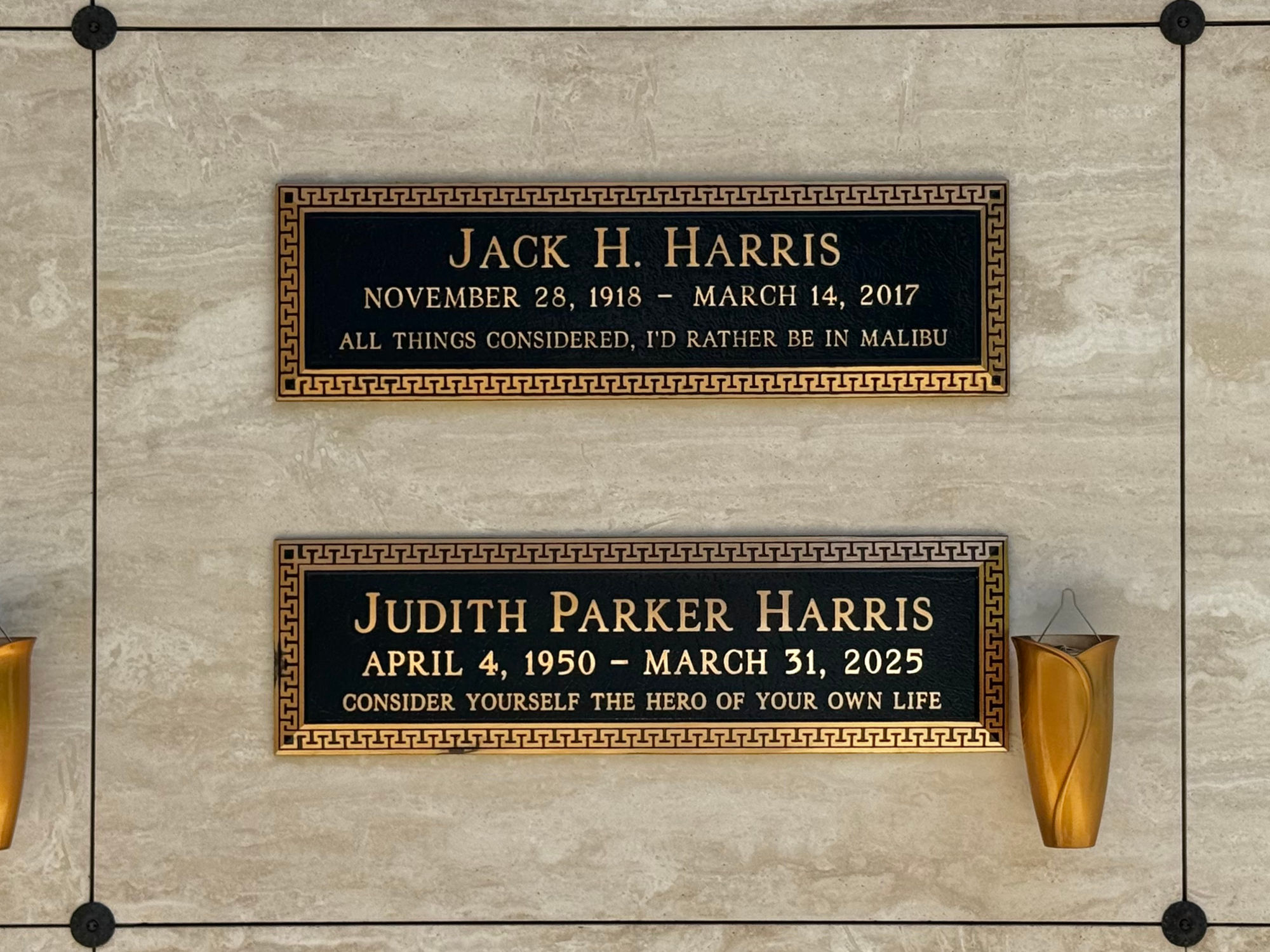 Westwood Village Memorial Park Jack H. Harris