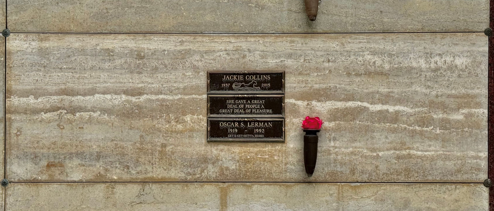 Westwood Village Memorial Park Jackie Collins and Oscar Lerman